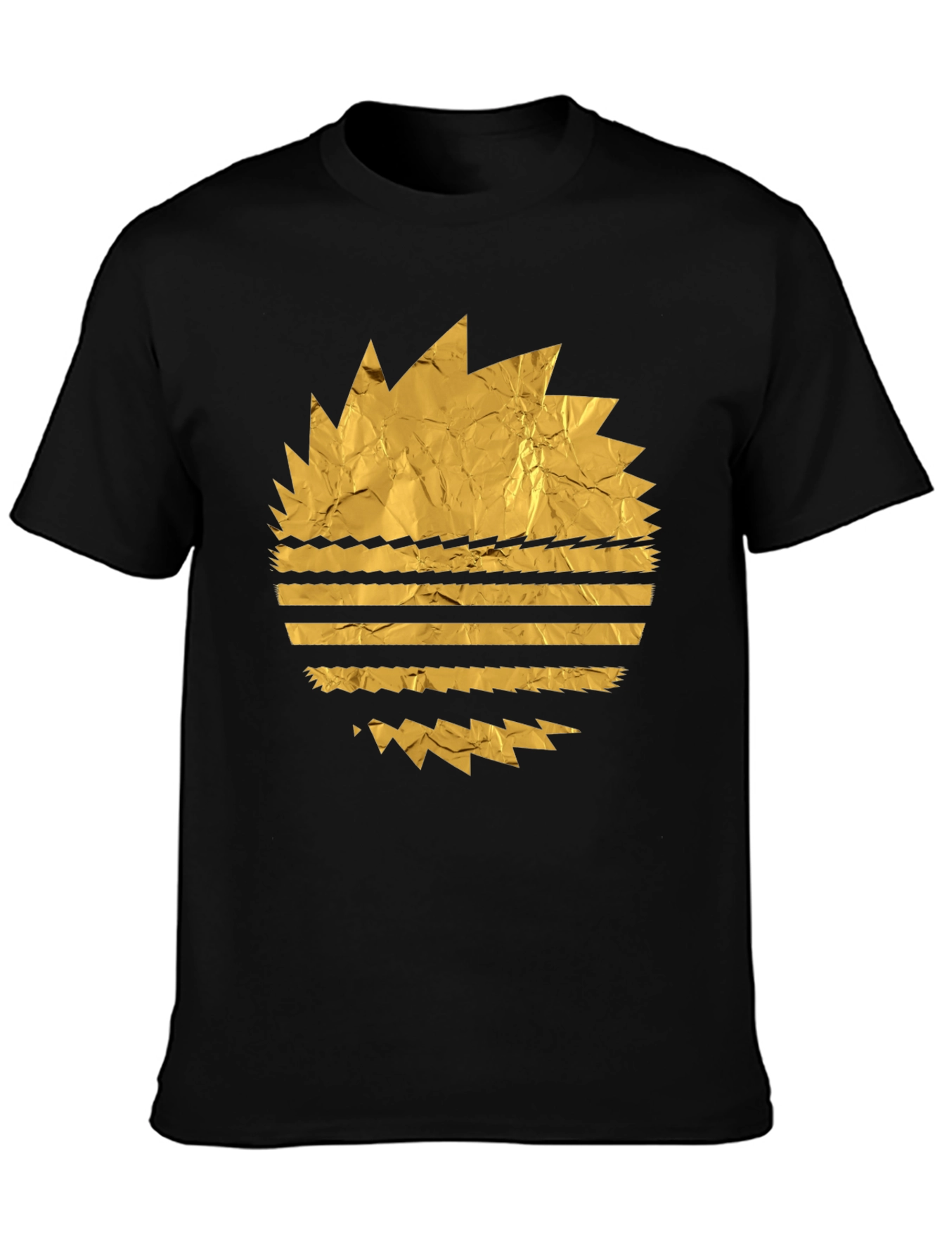 Retro Golden Foil Graphic Black Tee