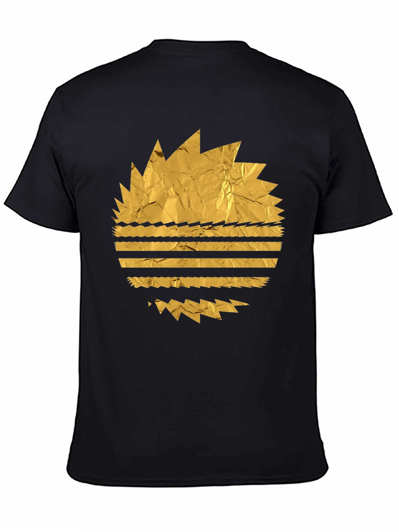 Retro Golden Foil Graphic Black Tee