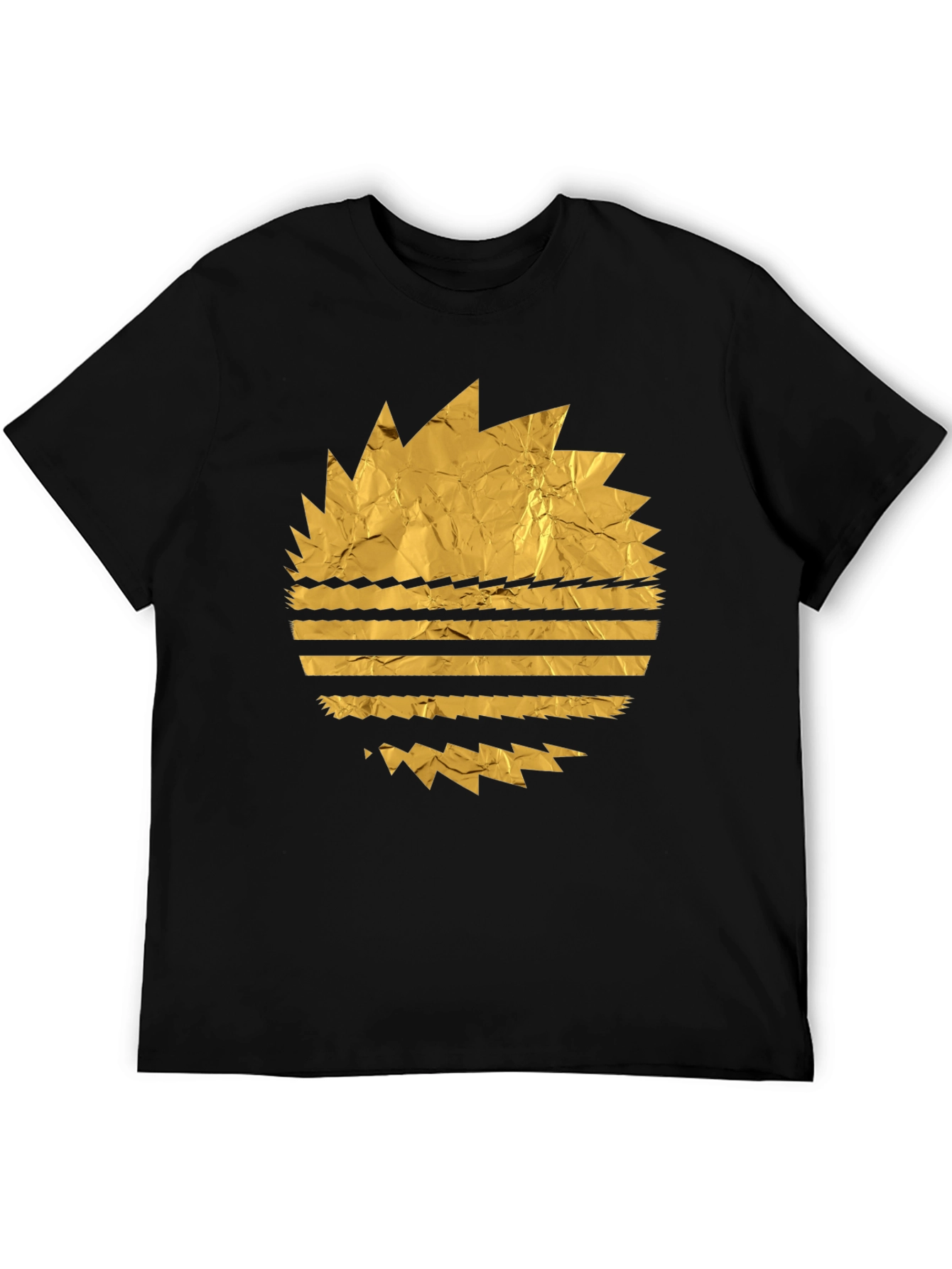 Retro Golden Foil Graphic Black Tee