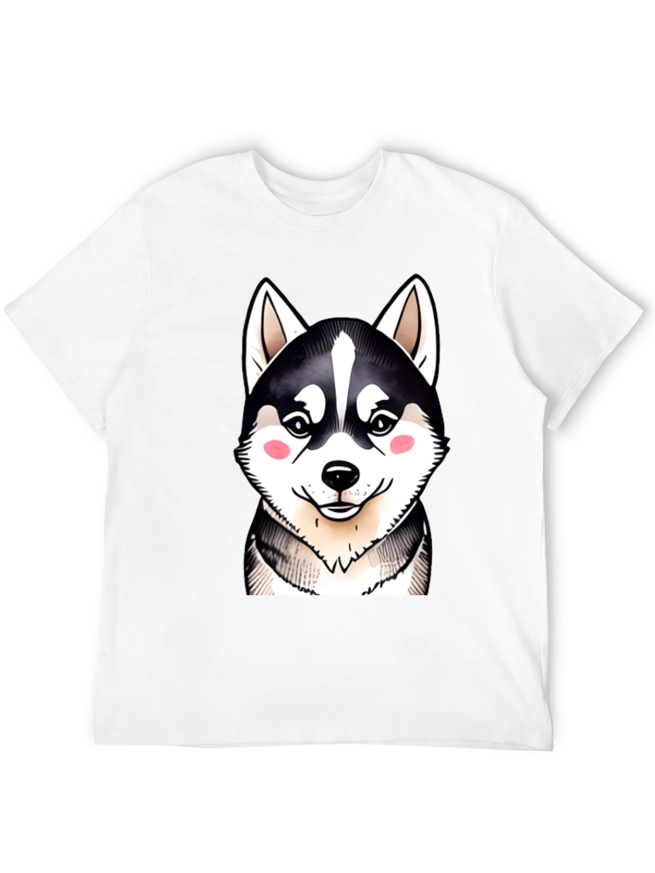 Cute Husky Dog Graphic Black T-Shirt