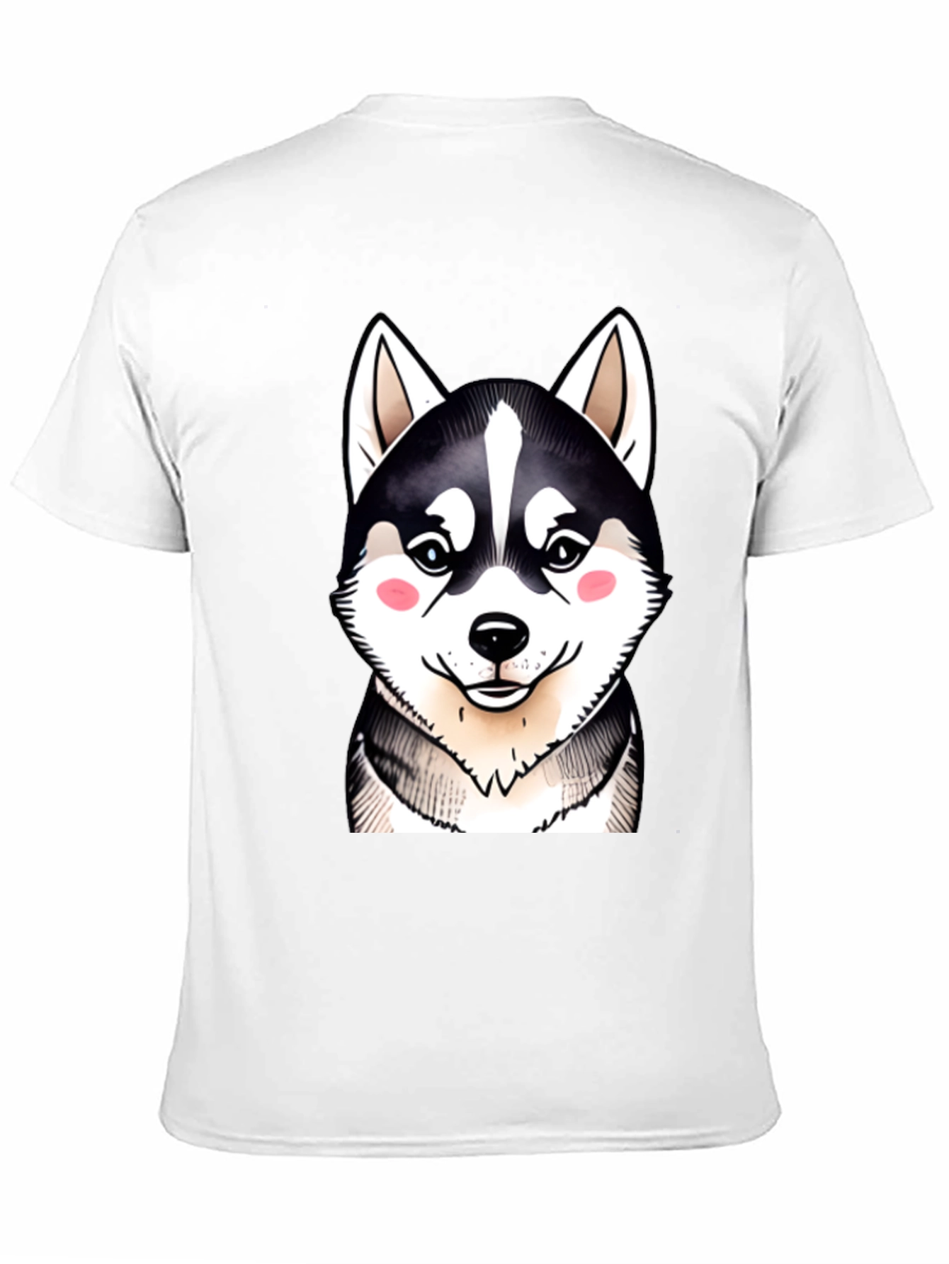 Cute Husky Dog Graphic Black T-Shirt