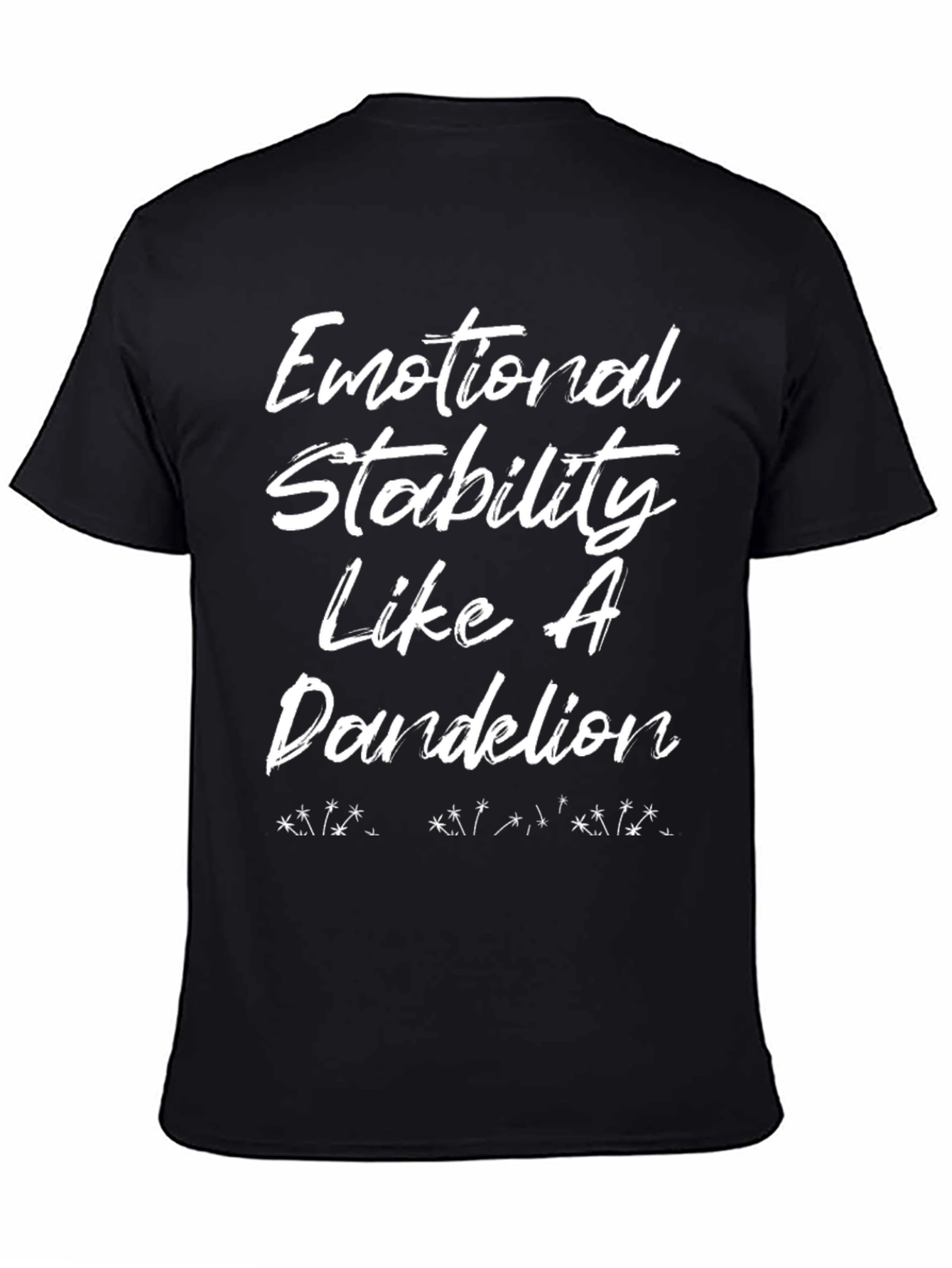 Emotional Stability Dandelion Black T-Shirt