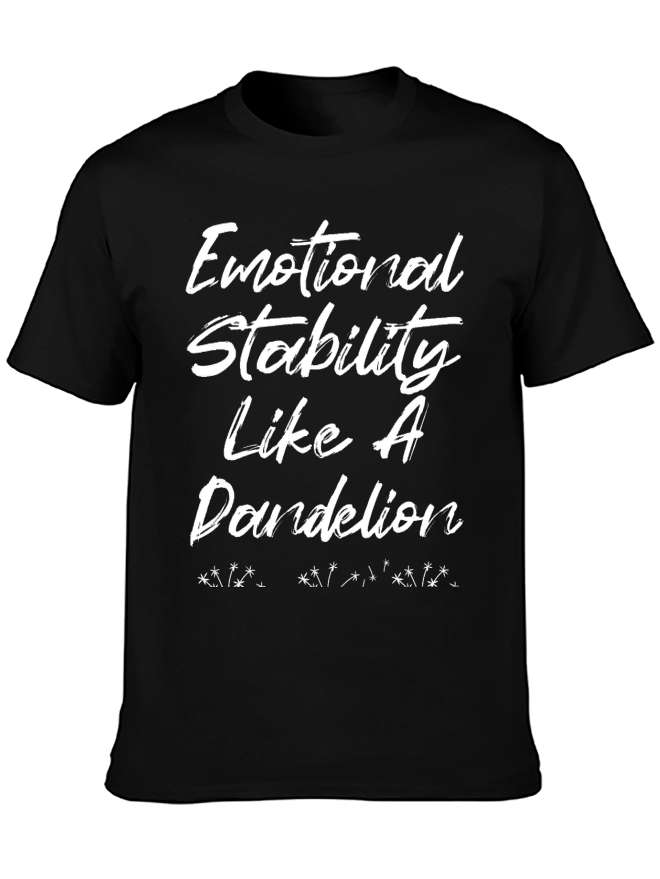 Emotional Stability Dandelion Black T-Shirt