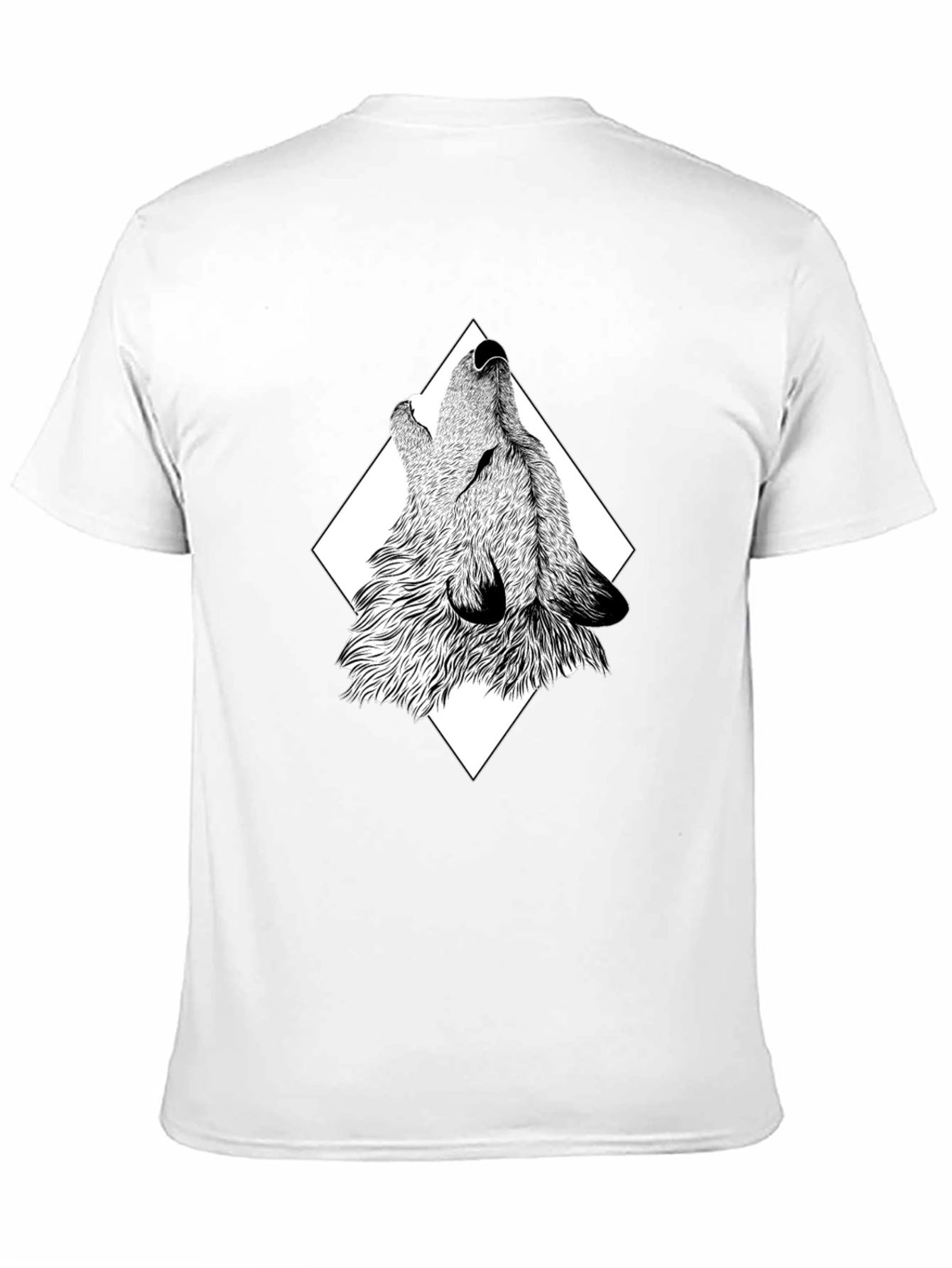 Wolf Graphic Print Black T-Shirt