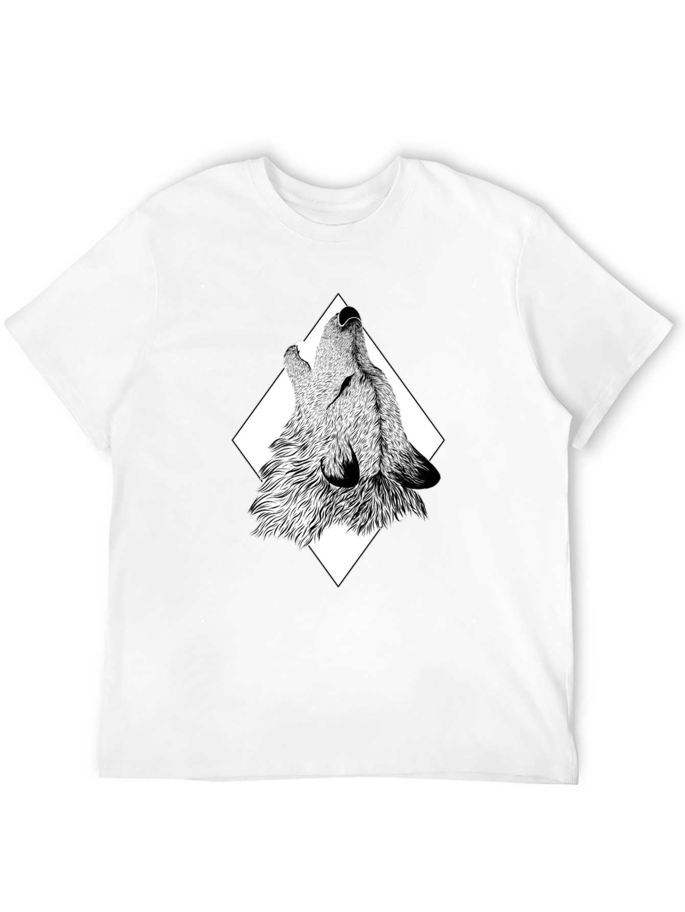 Wolf Graphic Print Black T-Shirt