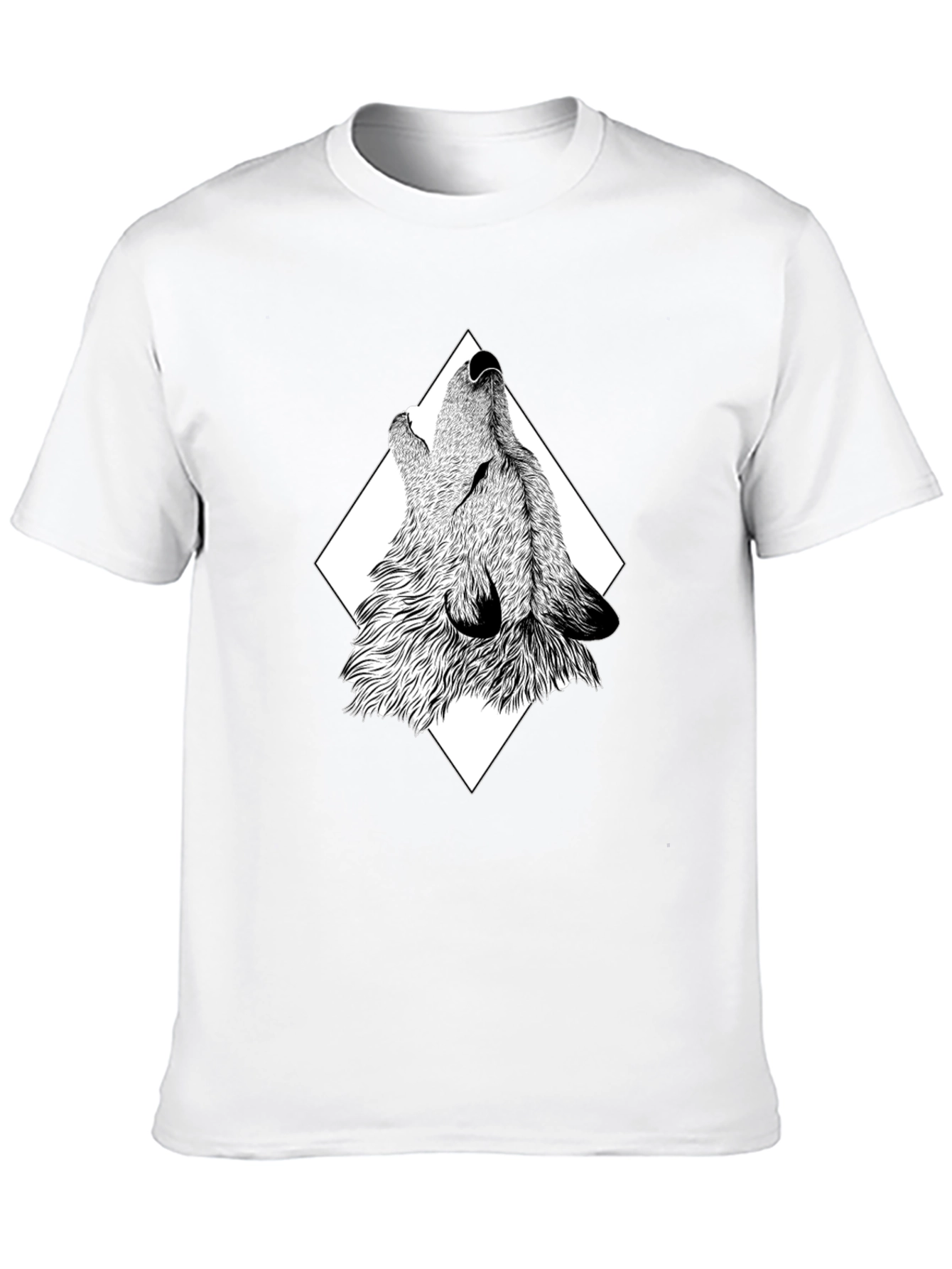 Wolf Graphic Print Black T-Shirt