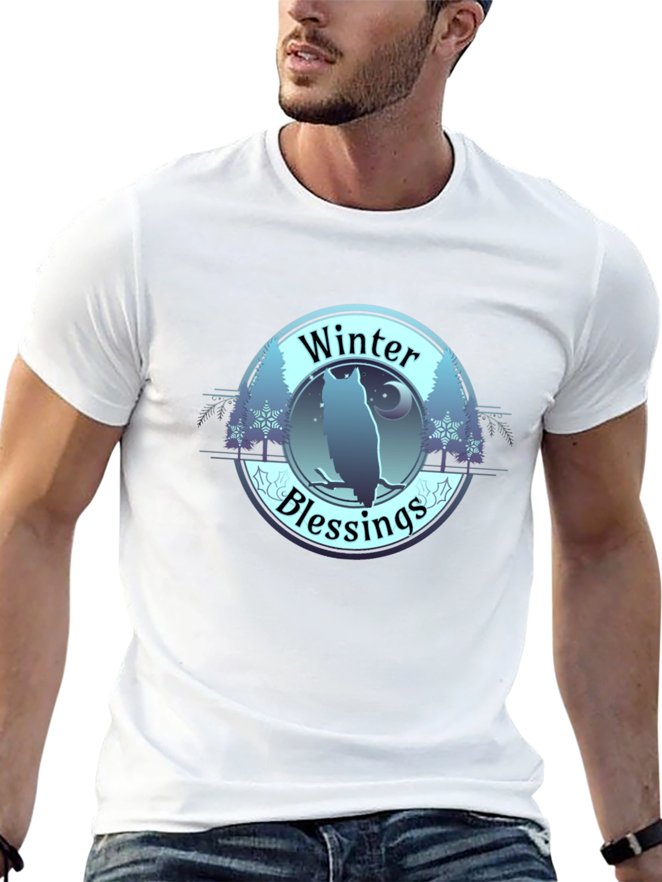 Winter Blessings Owl Graphic T-Shirt