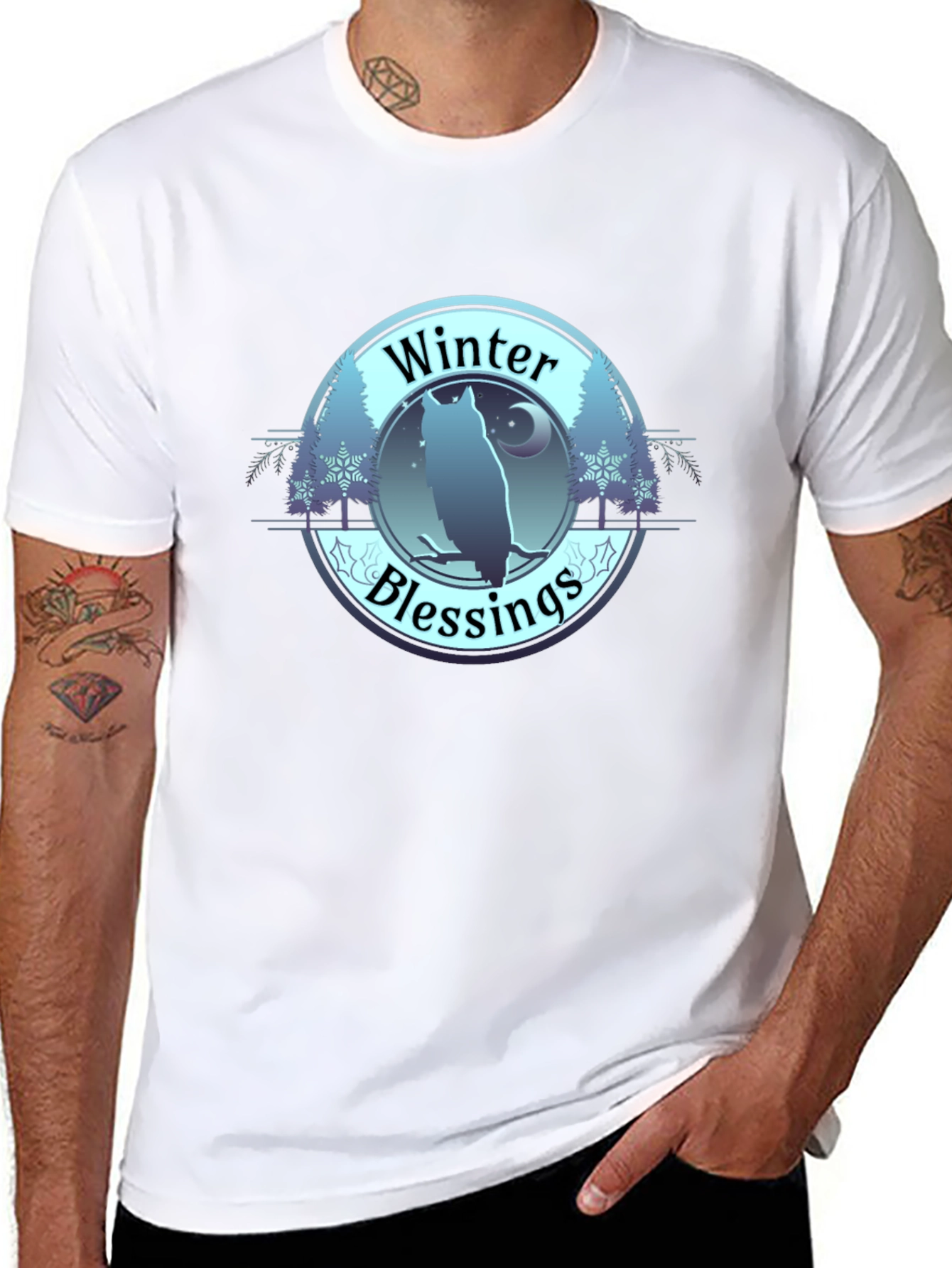 Winter Blessings Owl Graphic T-Shirt