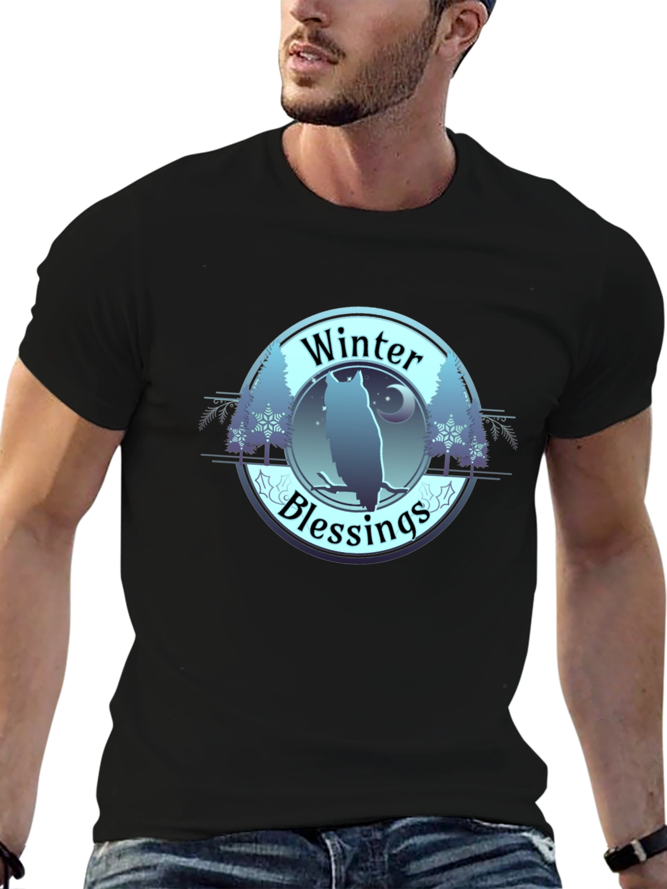 Winter Blessings Owl Graphic T-Shirt