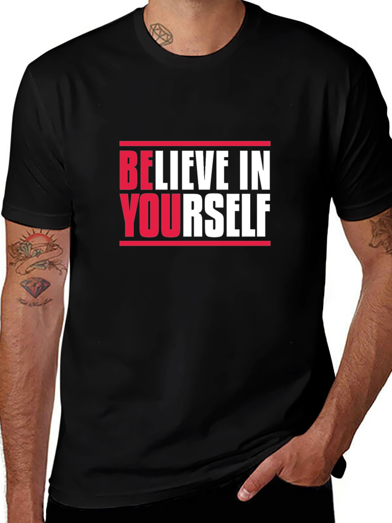 Believe In Yourself Graphic Tee - Black