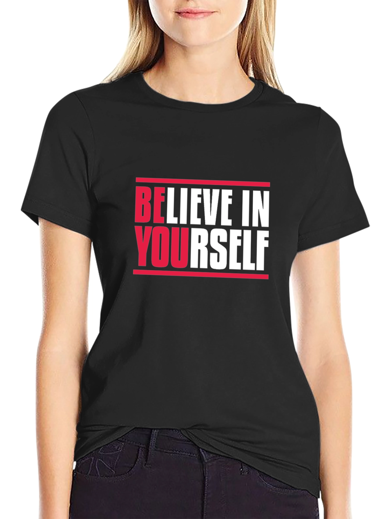 Believe In Yourself Graphic Tee - Black