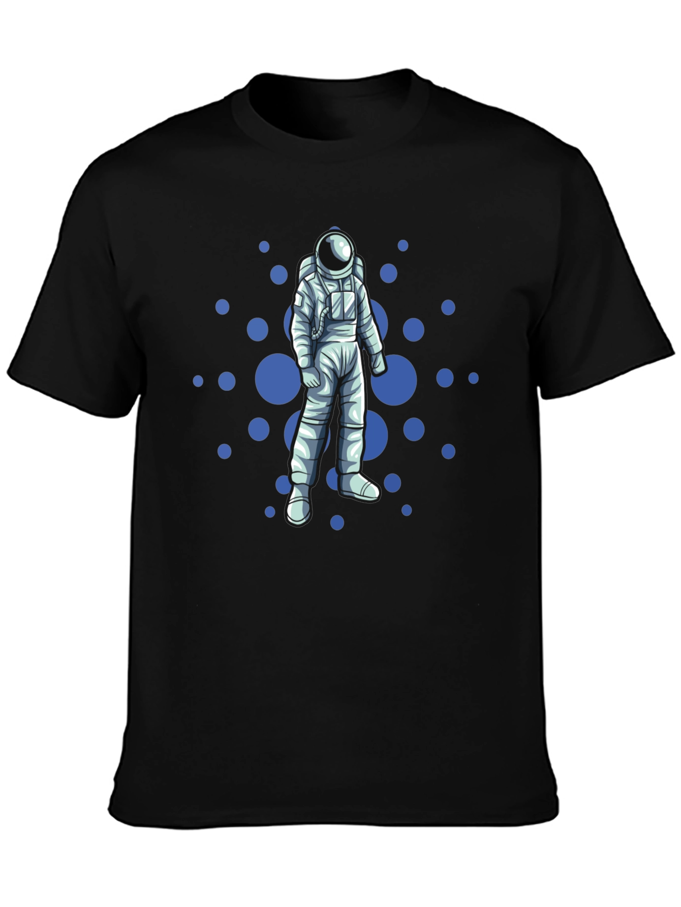 Astronaut & Polka Dot Graphic Tee - Black