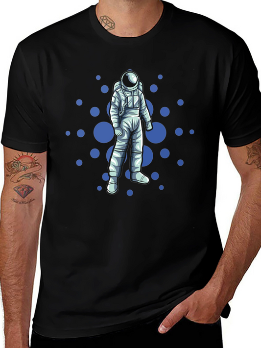 Astronaut & Polka Dot Graphic Tee - Black