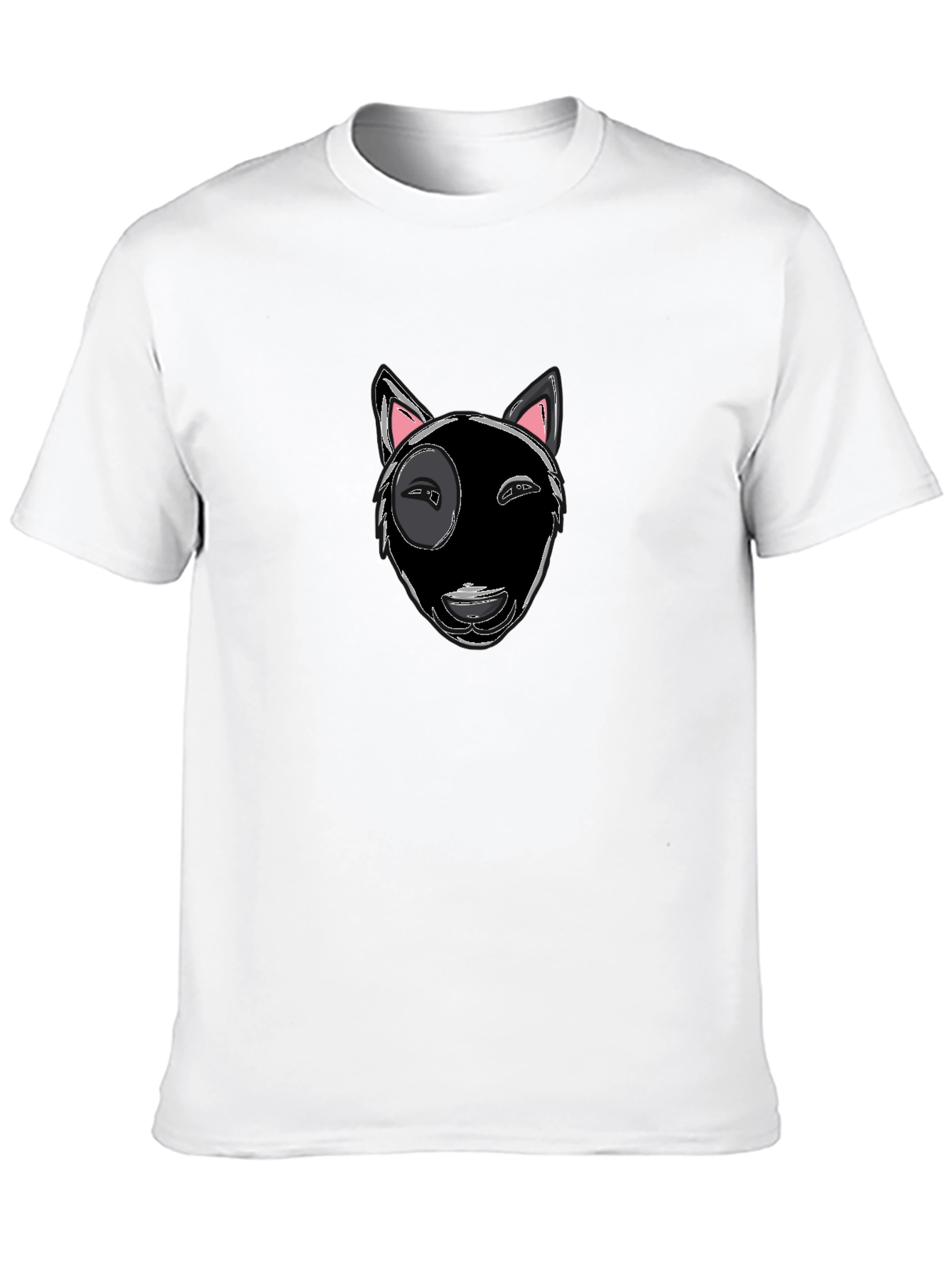Bull Terrier Dog Graphic Tee - Black Cotton Shirt