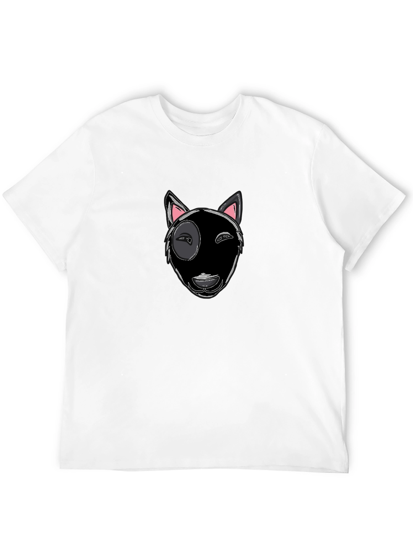 Bull Terrier Dog Graphic Tee - Black Cotton Shirt