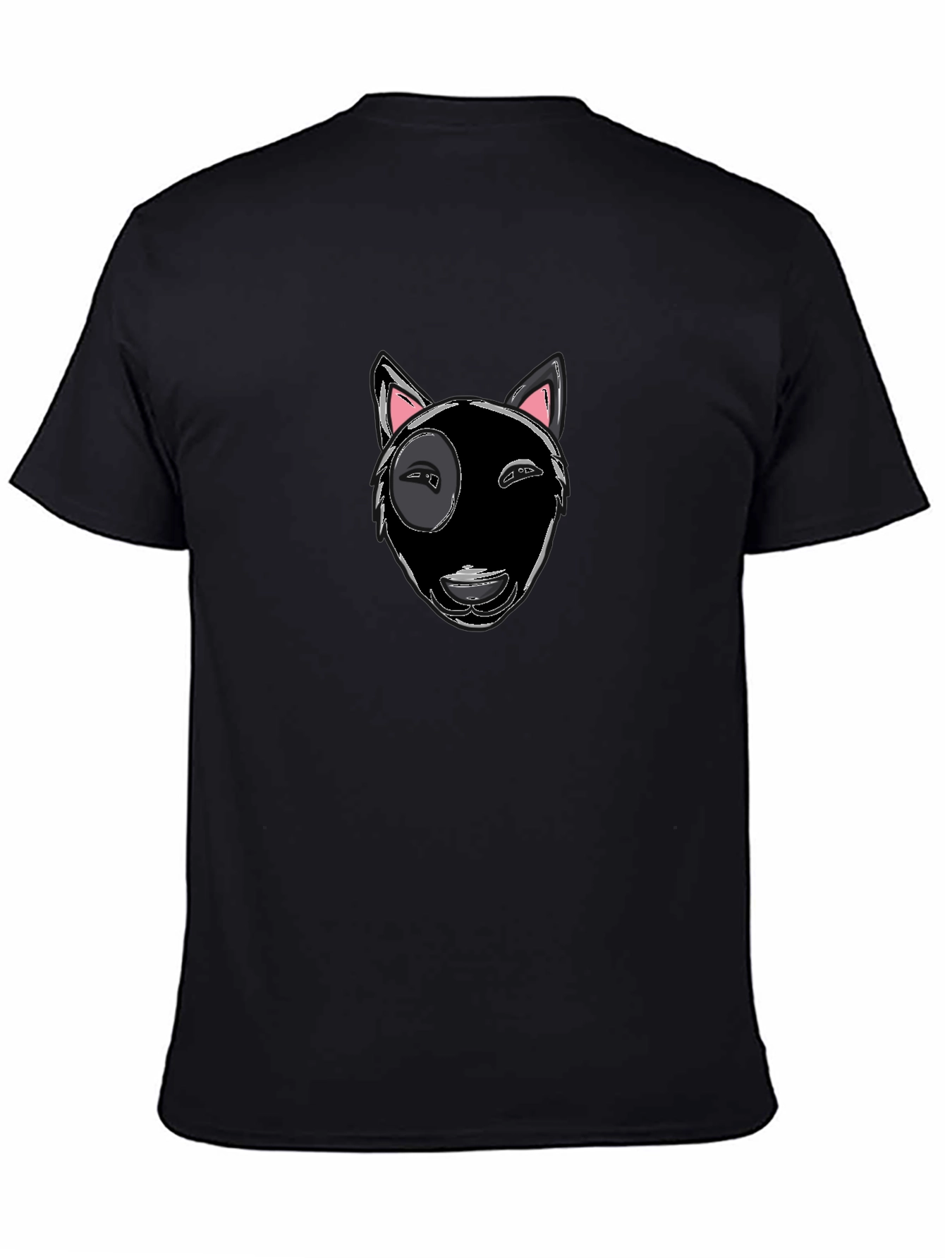 Bull Terrier Dog Graphic Tee - Black Cotton Shirt