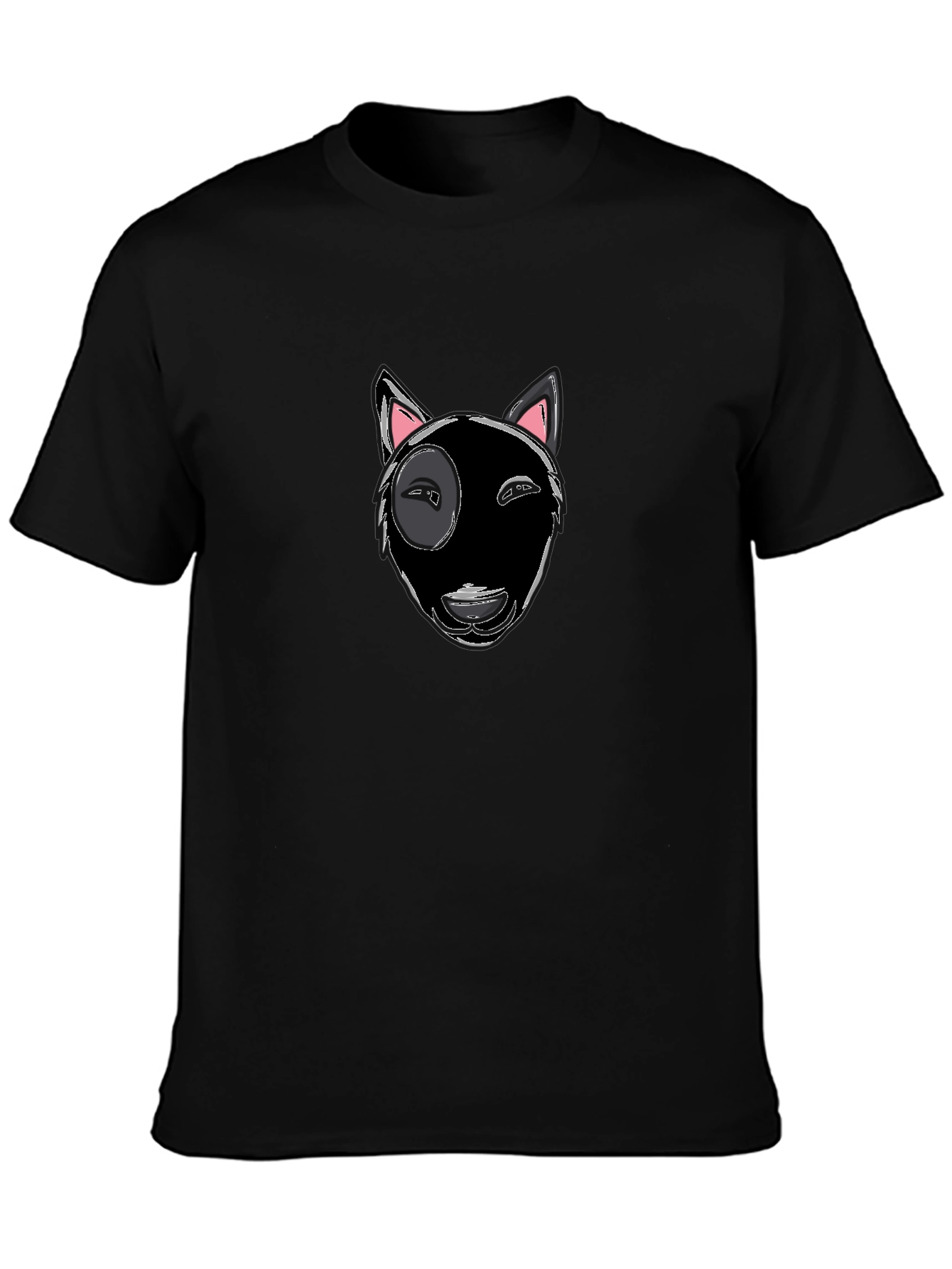 Bull Terrier Dog Graphic Tee - Black Cotton Shirt