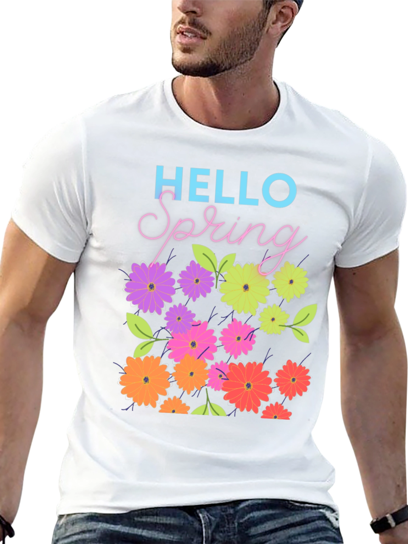 Hello Spring Floral Graphic Tee