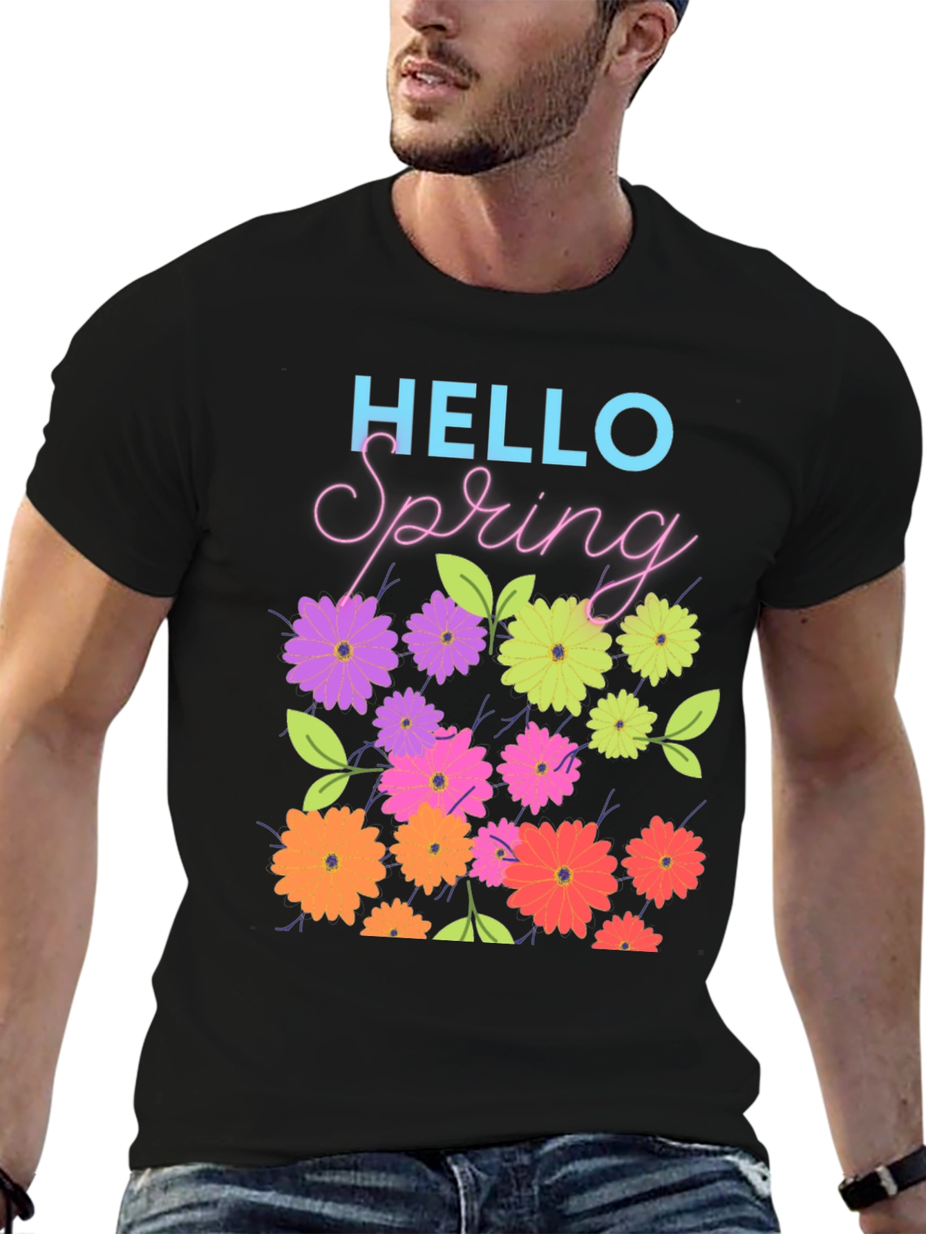 Hello Spring Floral Graphic Tee