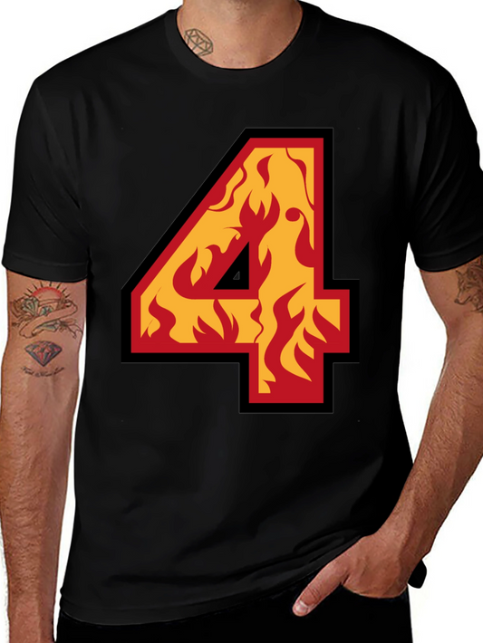 Fiery Number Four Graphic Tee