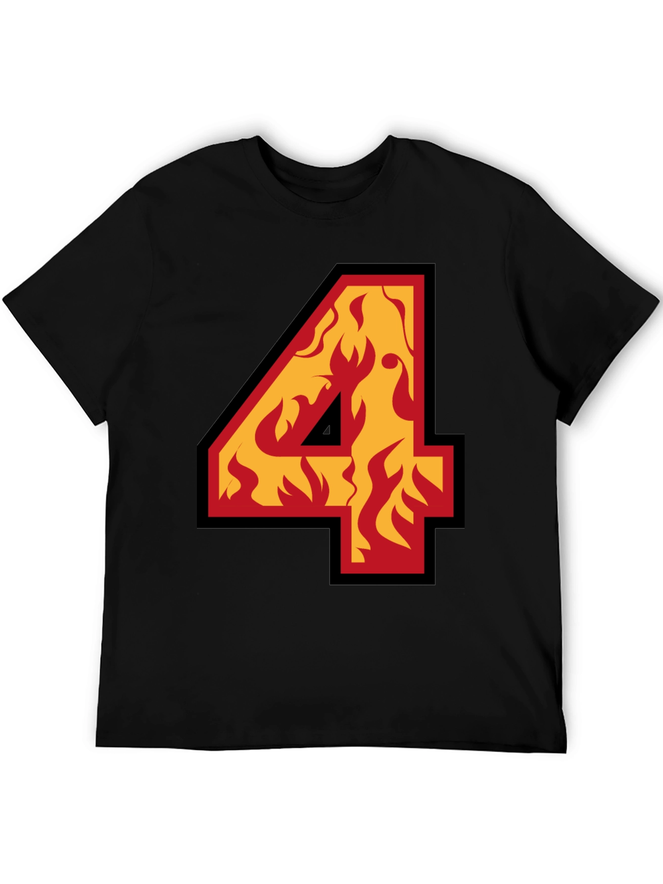 Fiery Number Four Graphic Tee