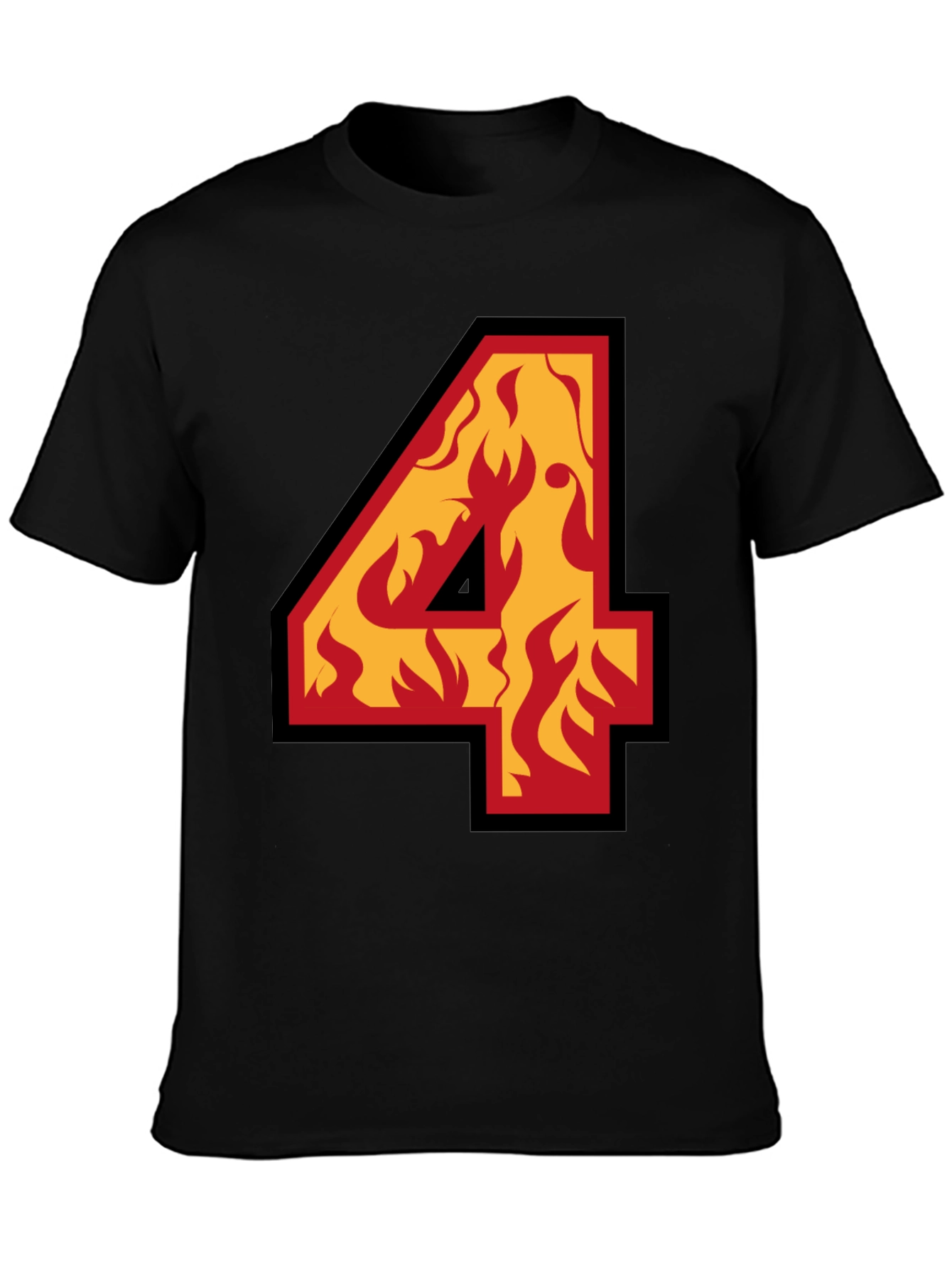 Fiery Number Four Graphic Tee