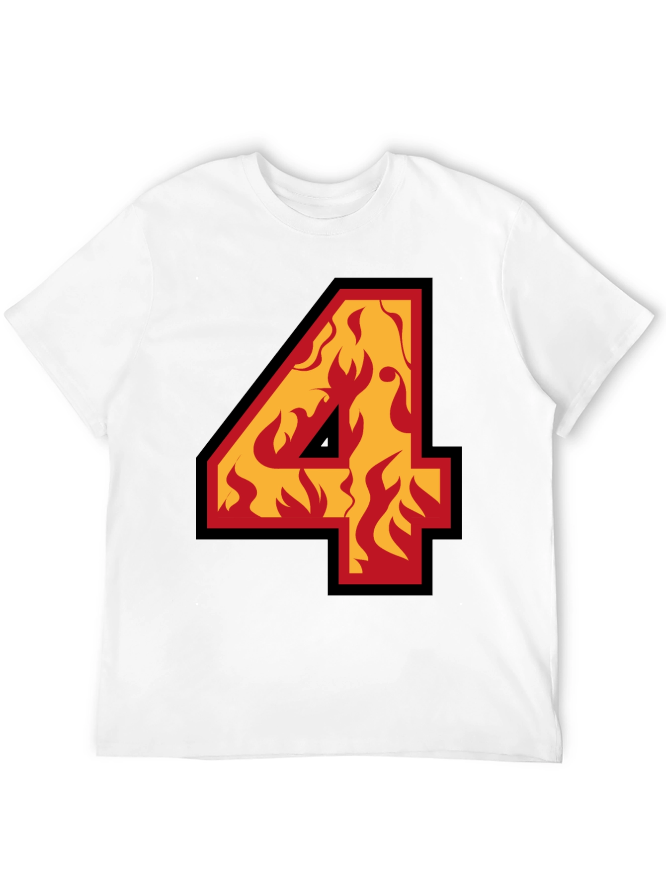 Fiery Number Four Graphic Tee