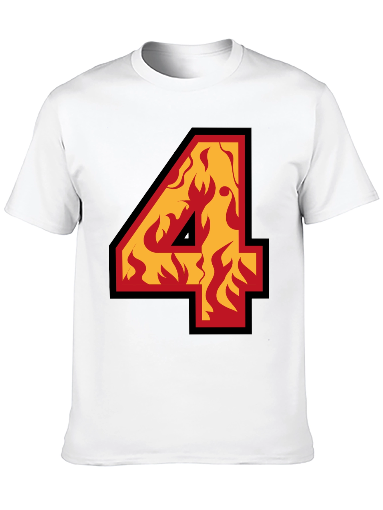 Fiery Number Four Graphic Tee