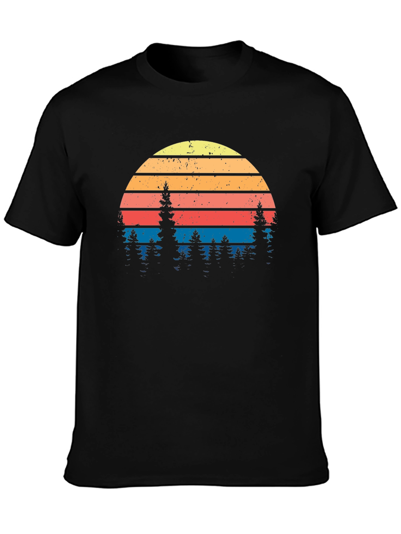 Retro Sunset Pine Tree Graphic Tee