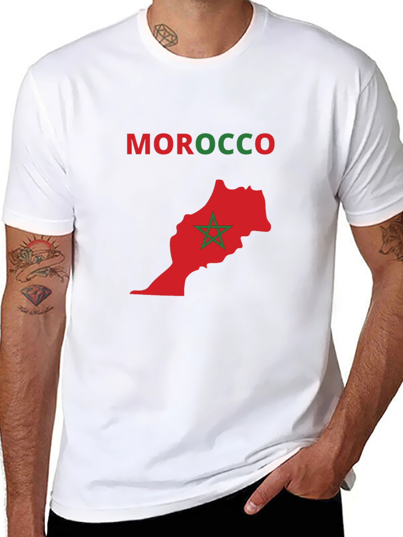 Morocco Map T-Shirt - National Pride Tee