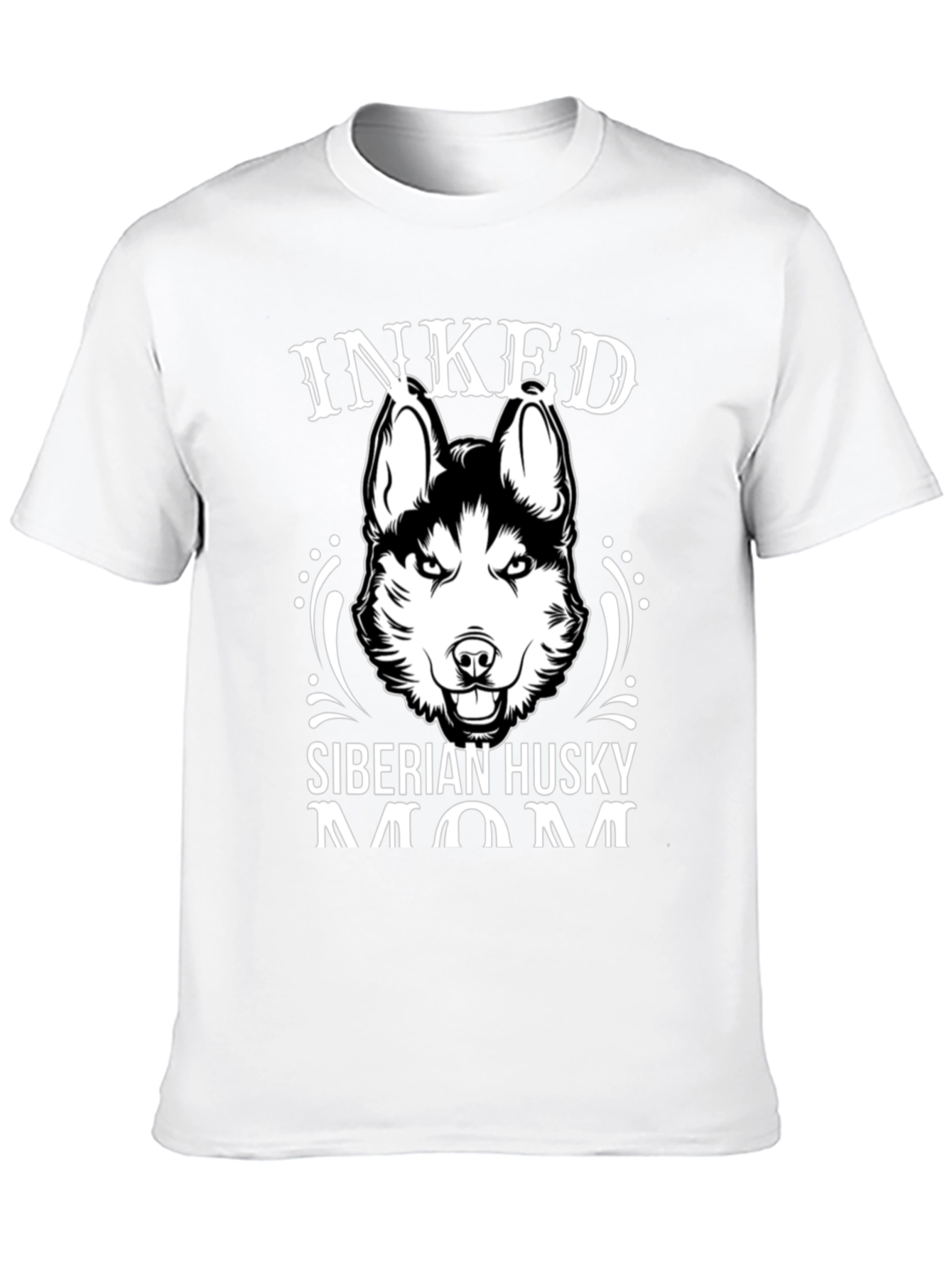 Inked Siberian Husky Mom Graphic T-Shirt