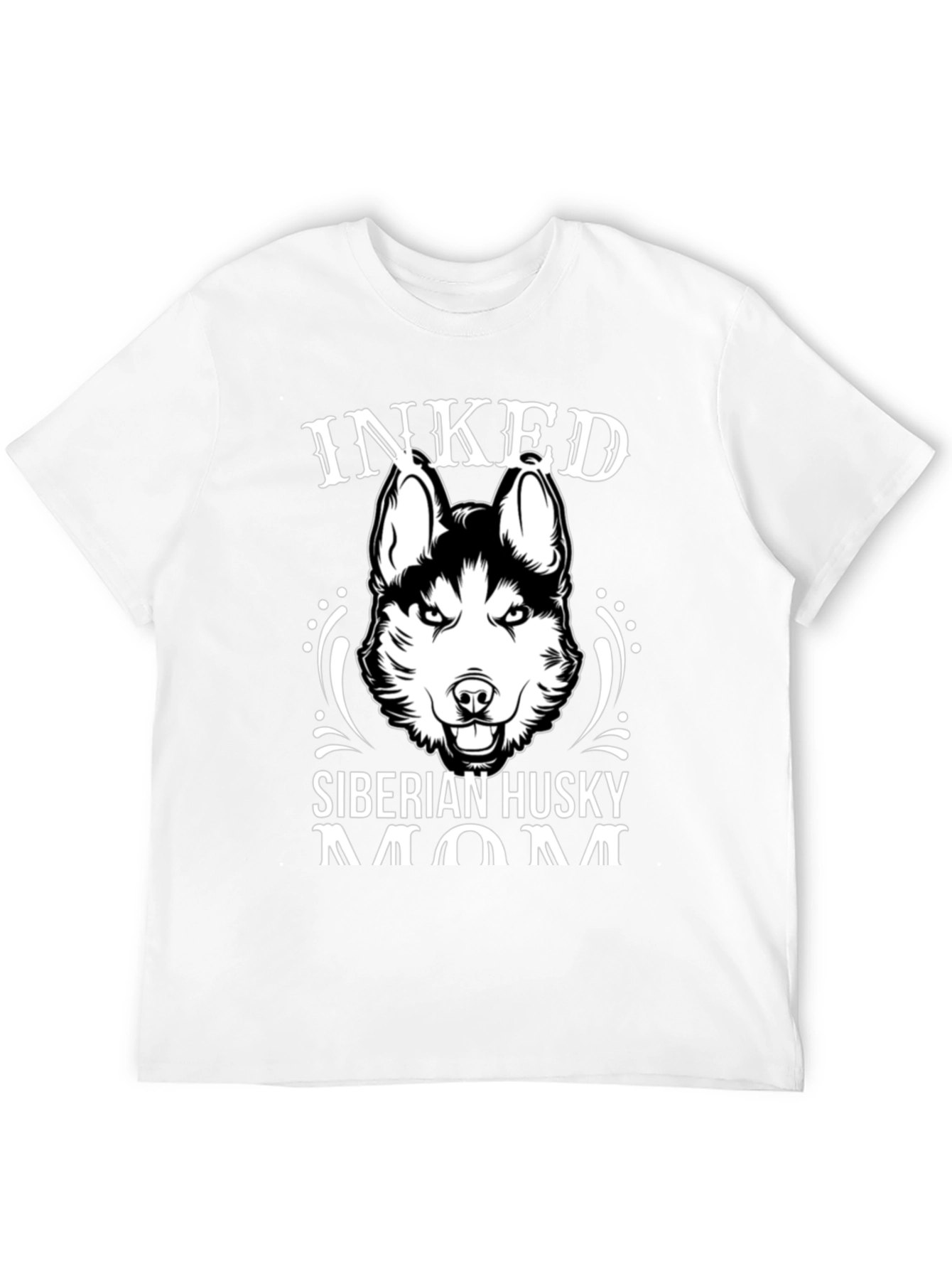 Inked Siberian Husky Mom Graphic T-Shirt