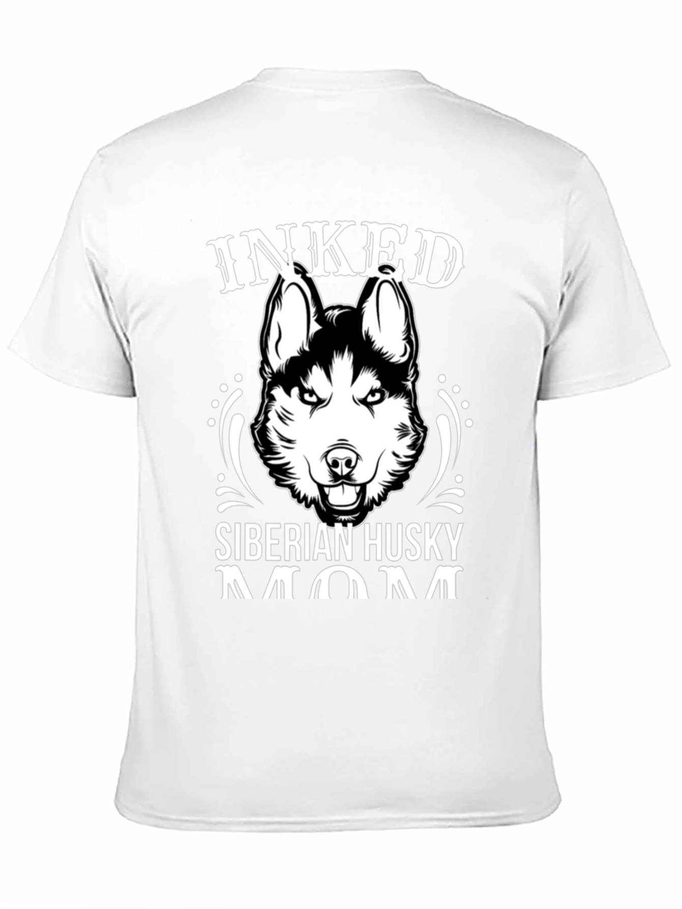 Inked Siberian Husky Mom Graphic T-Shirt