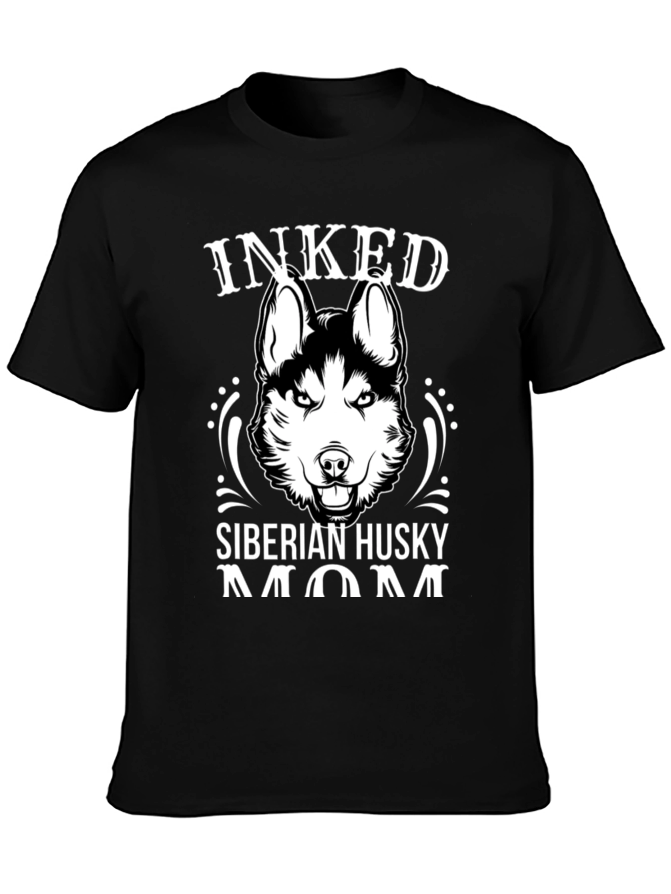 Inked Siberian Husky Mom Graphic T-Shirt