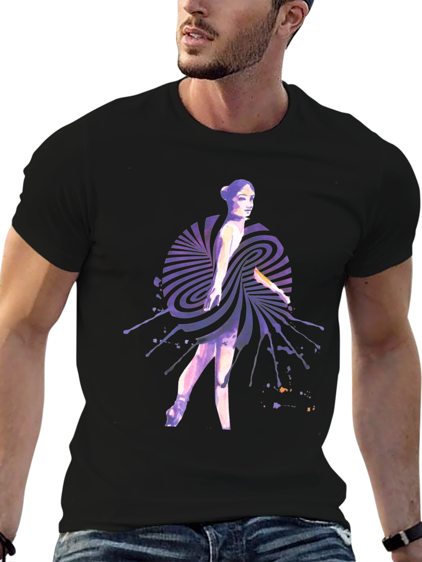 Abstract Ballerina Graphic Tee - Unique Design