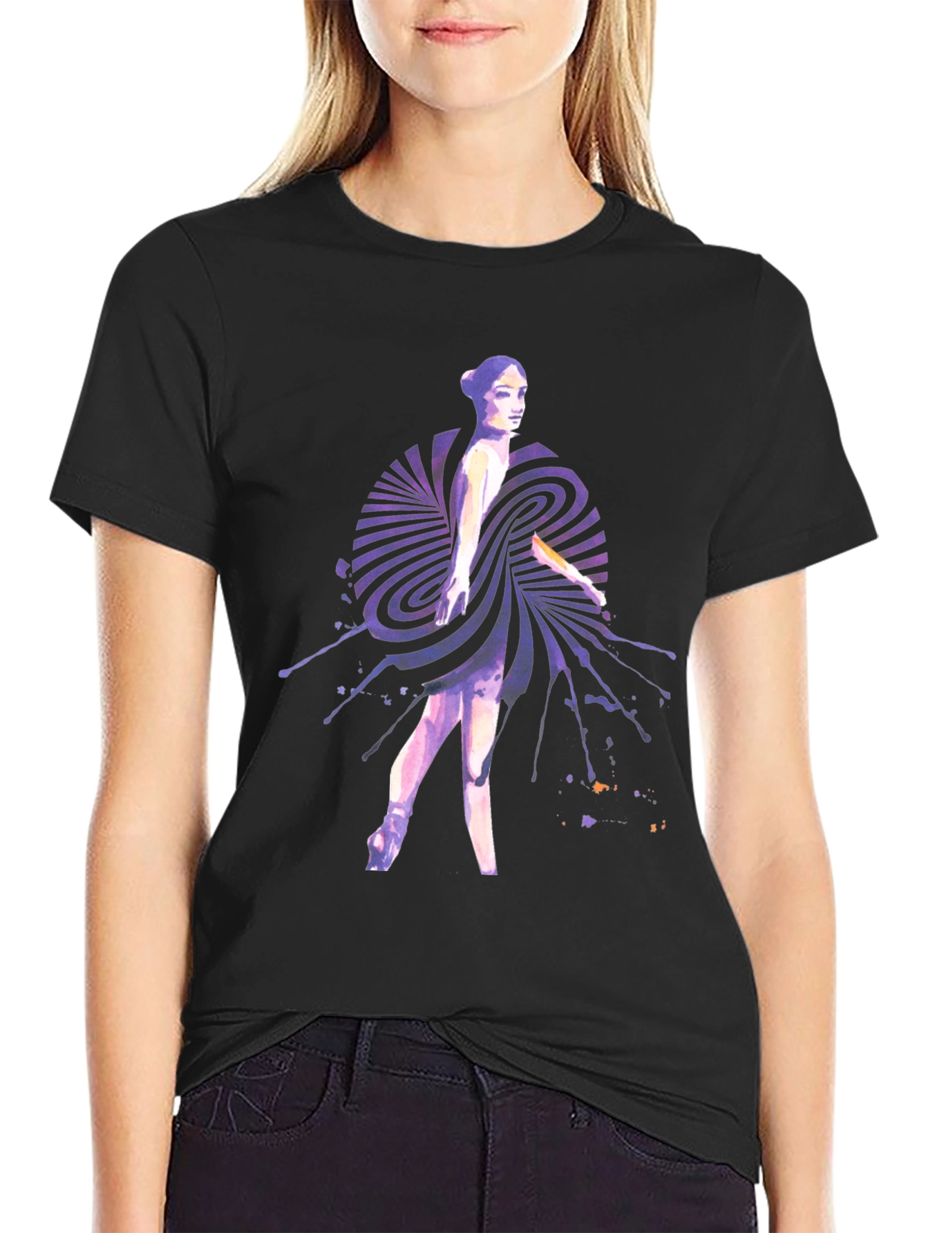Abstract Ballerina Graphic Tee - Unique Design