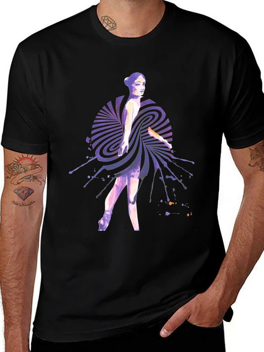 Abstract Ballerina Graphic Tee - Unique Design