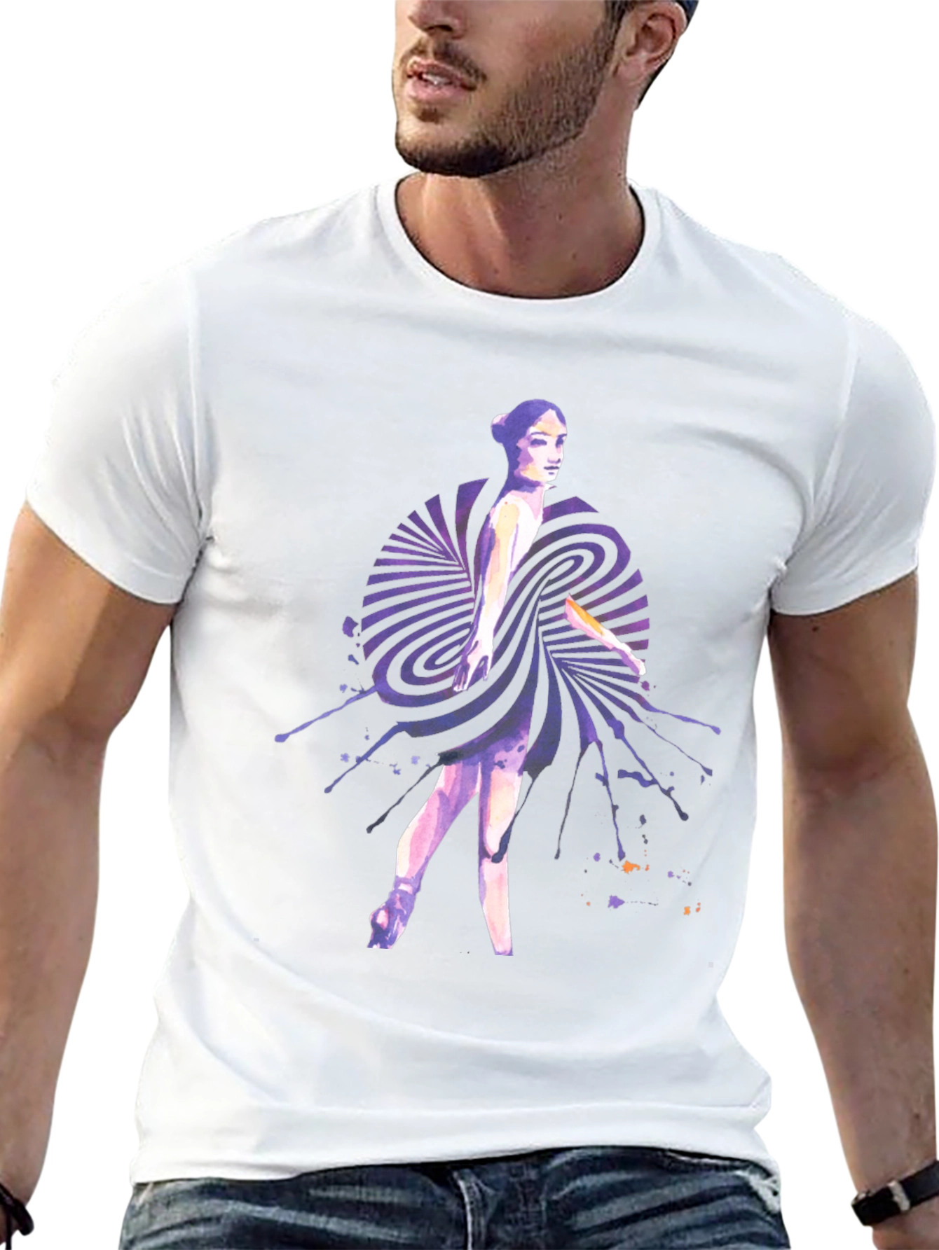 Abstract Ballerina Graphic Tee - Unique Design