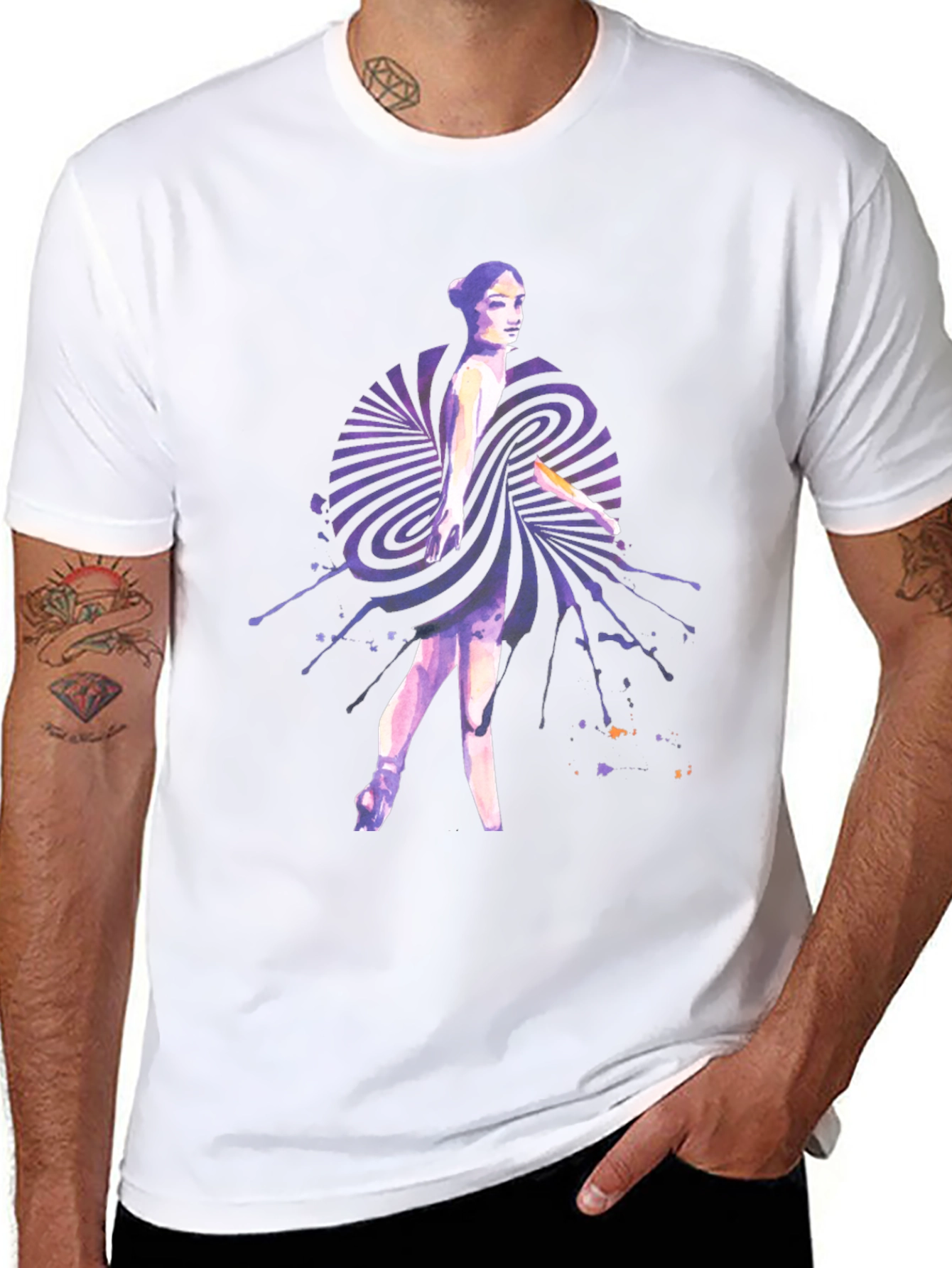 Abstract Ballerina Graphic Tee - Unique Design