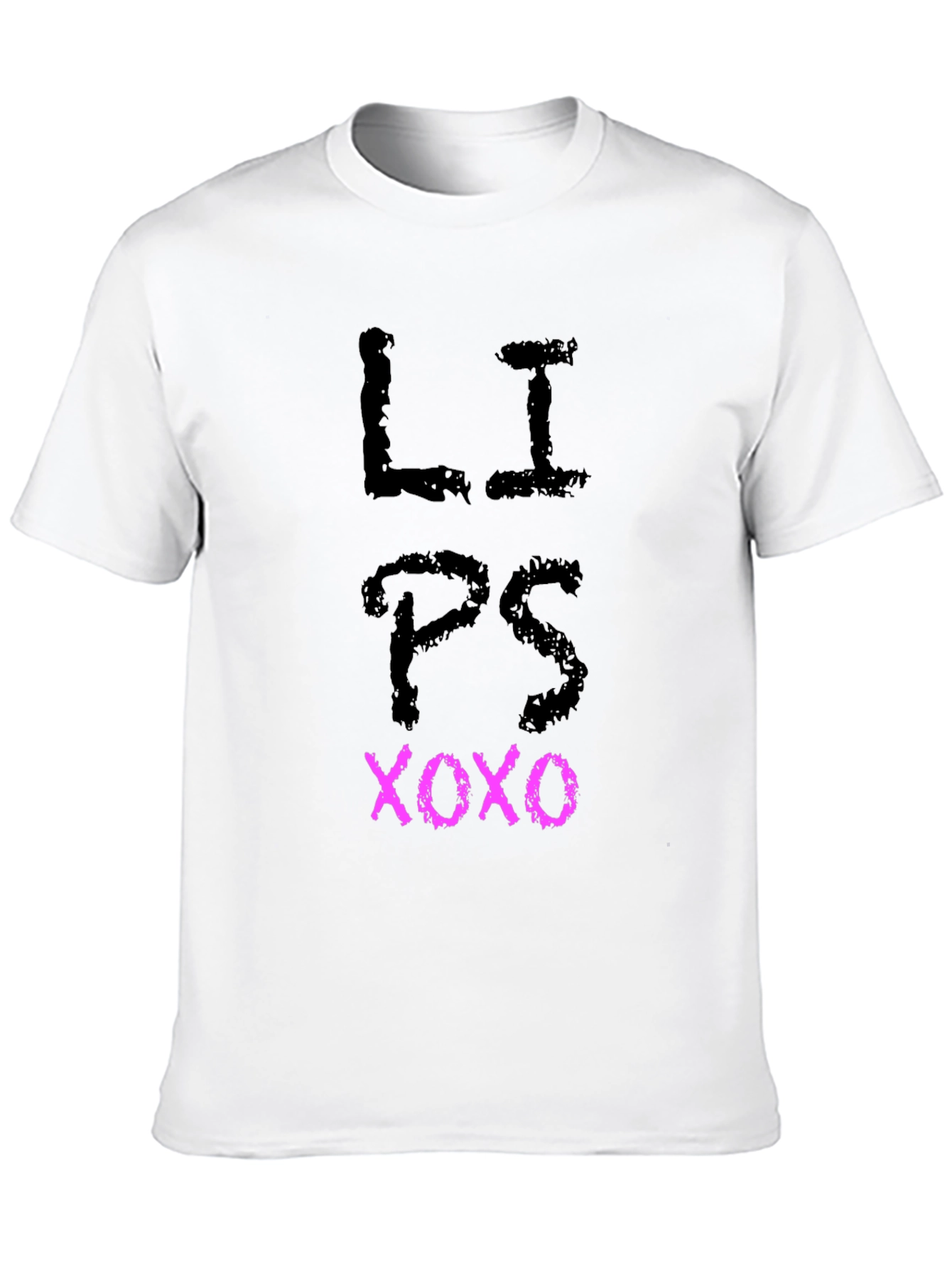Lips XOXO Graphic Tee - Black Casual T-Shirt