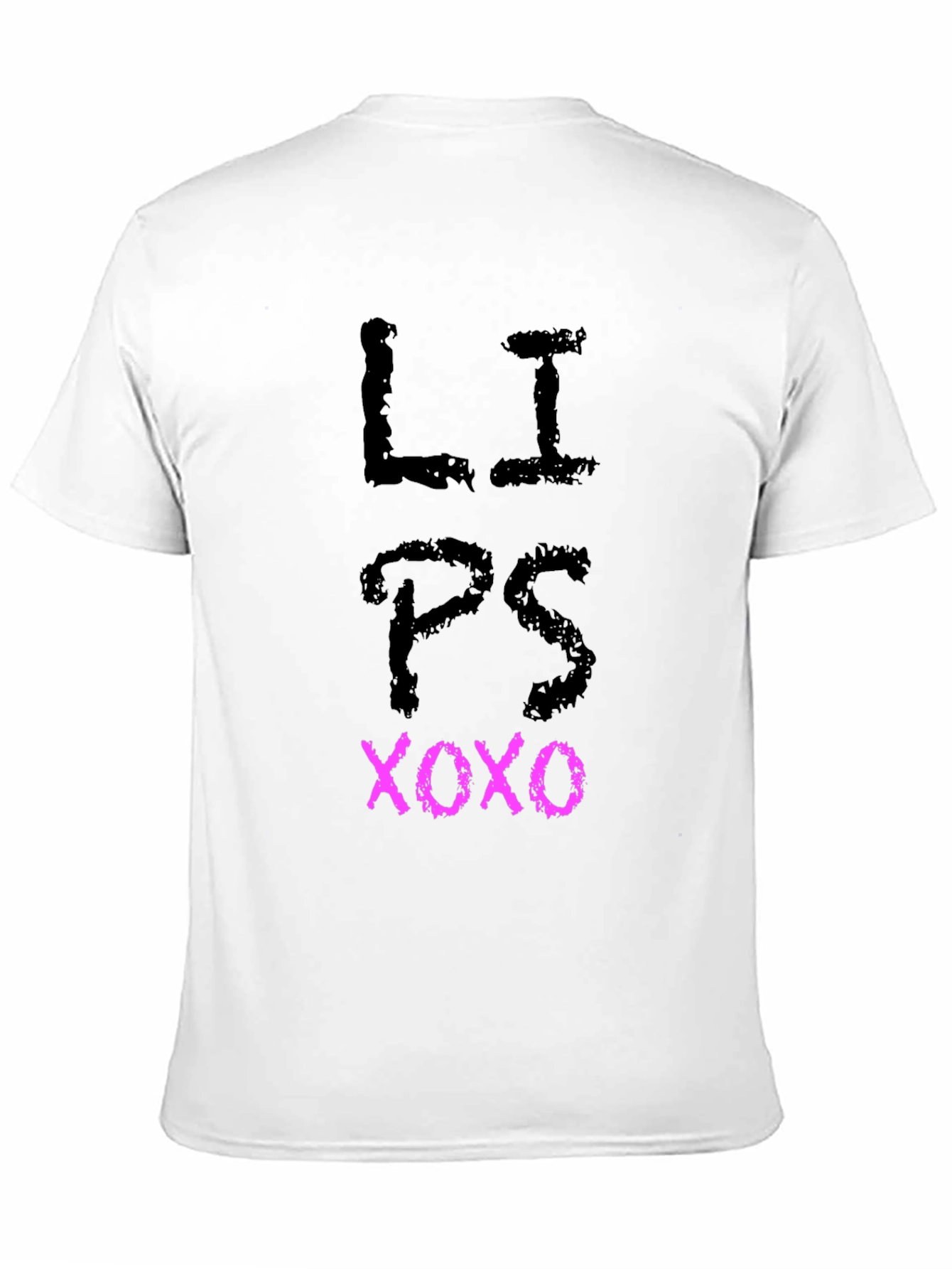 Lips XOXO Graphic Tee - Black Casual T-Shirt