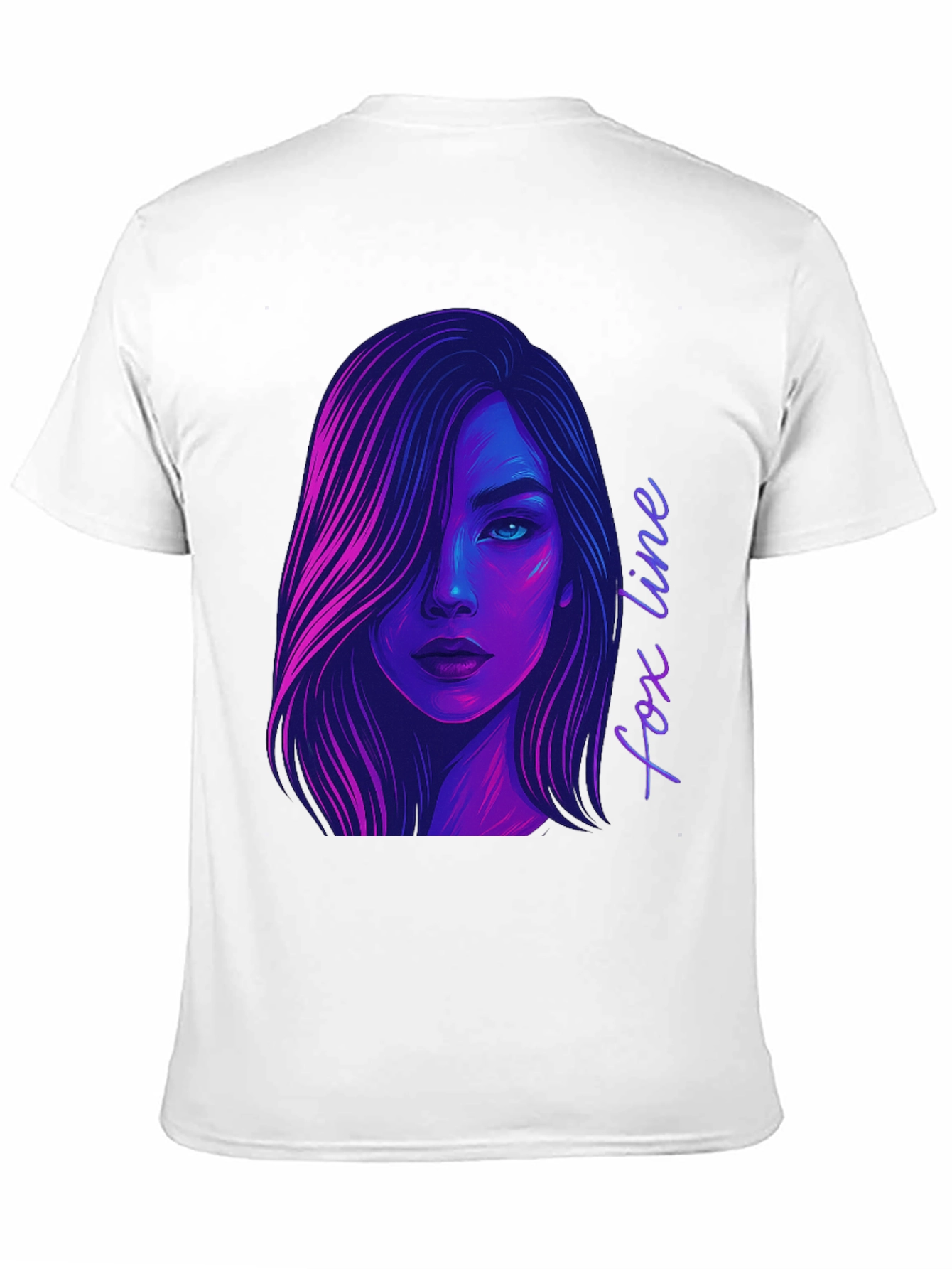 Neon Fox Line Art T-Shirt
