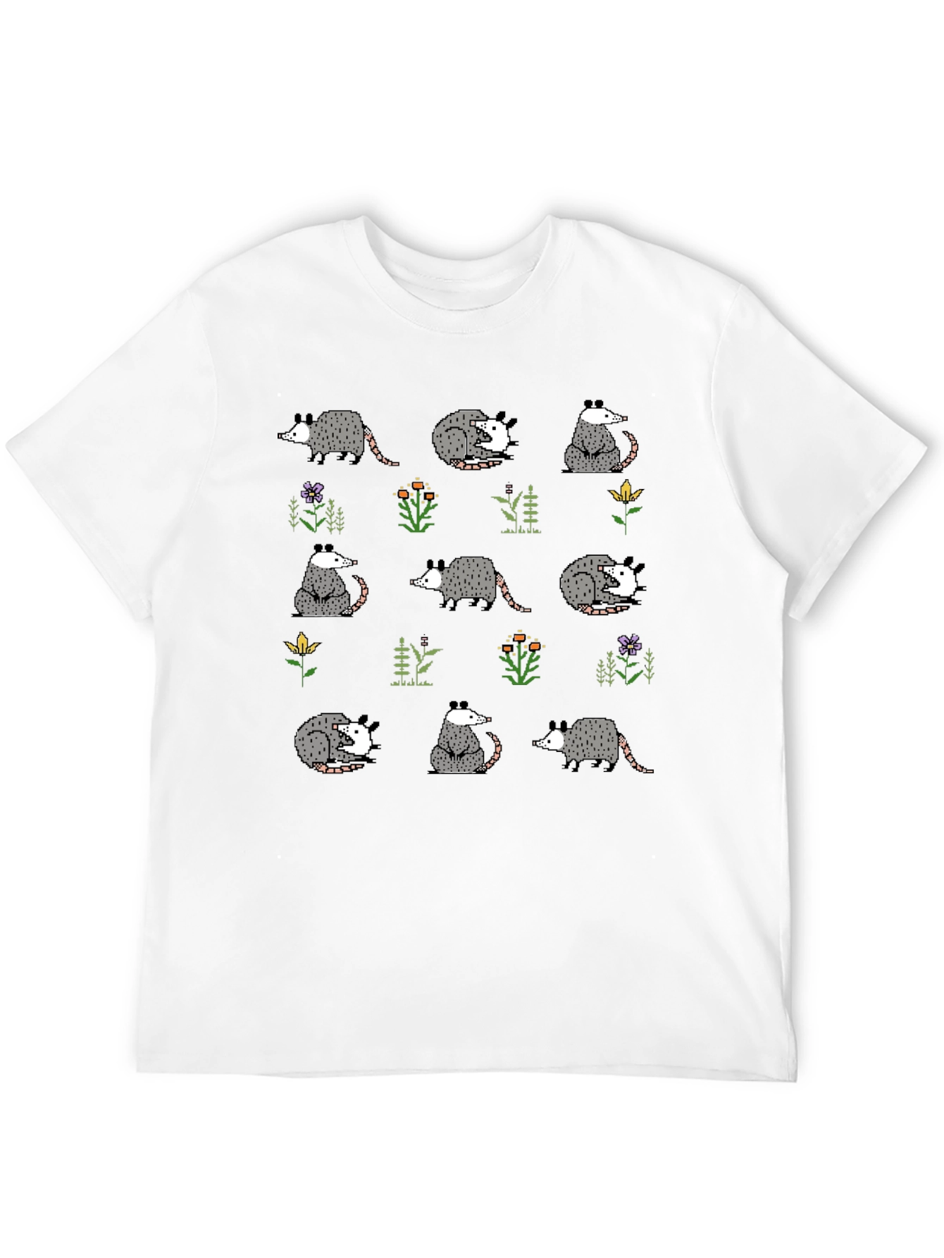 Opossum Pattern T-Shirt - Cute Animal Tee