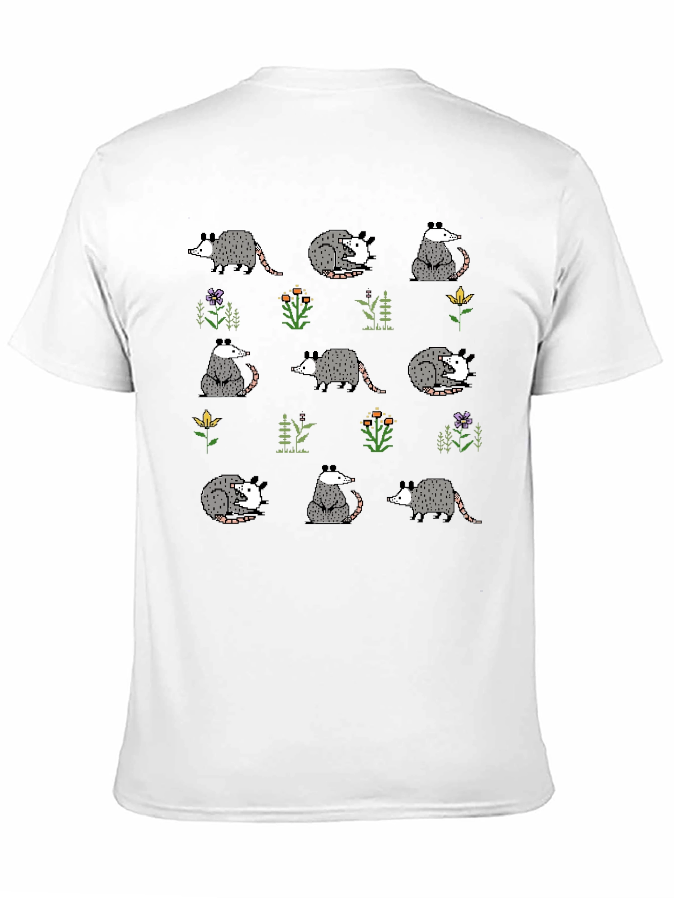 Opossum Pattern T-Shirt - Cute Animal Tee
