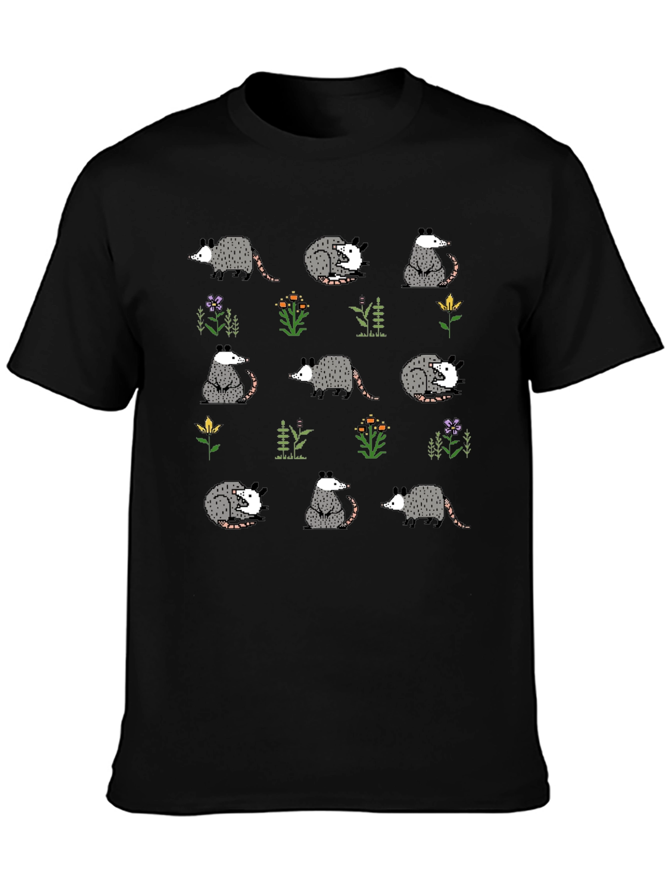 Opossum Pattern T-Shirt - Cute Animal Tee