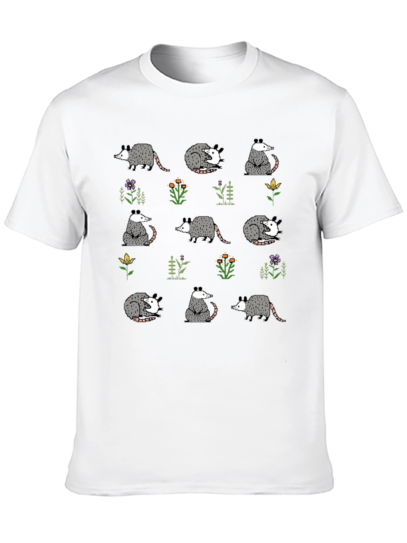Opossum Pattern T-Shirt - Cute Animal Tee