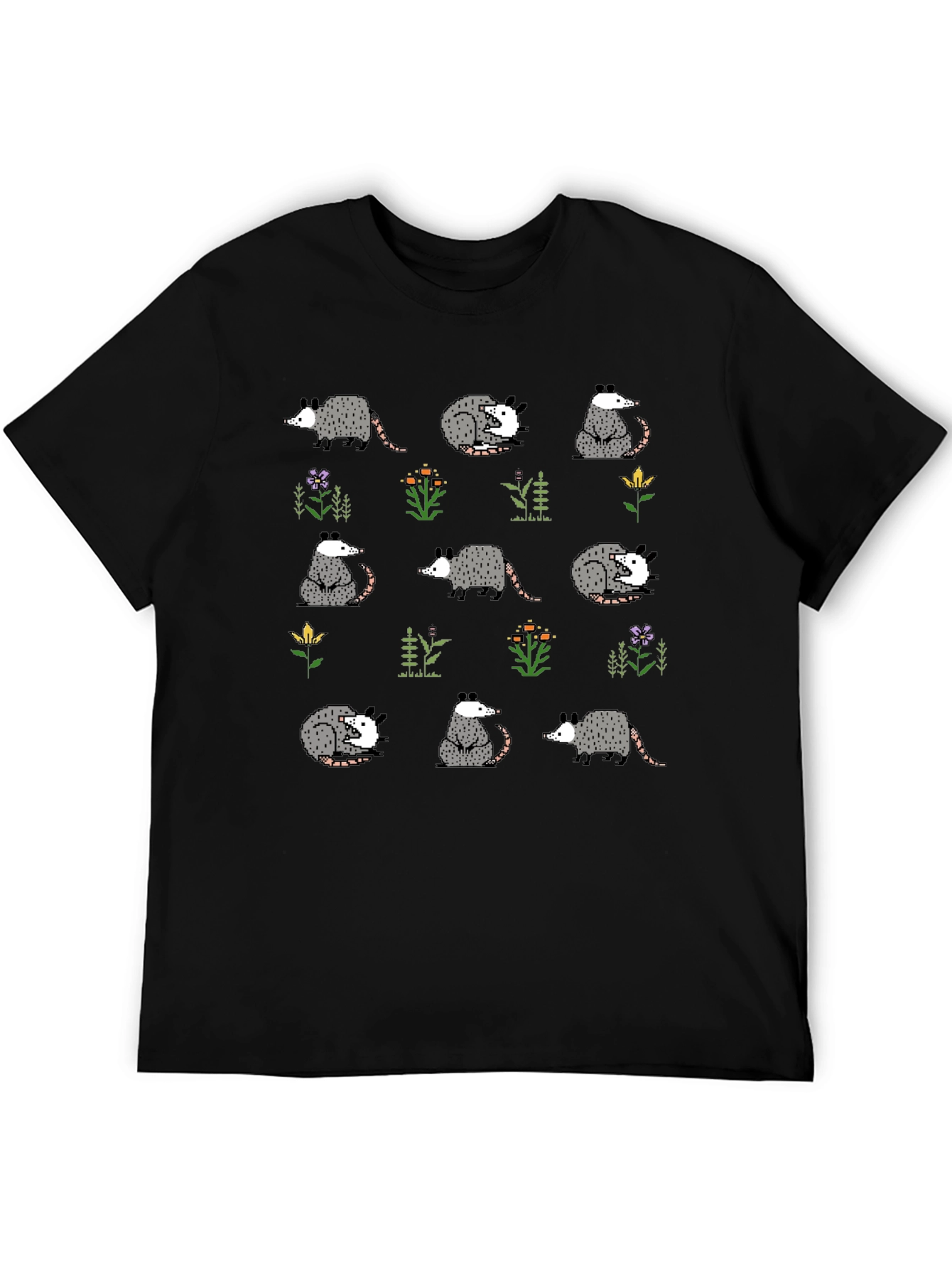 Opossum Pattern T-Shirt - Cute Animal Tee