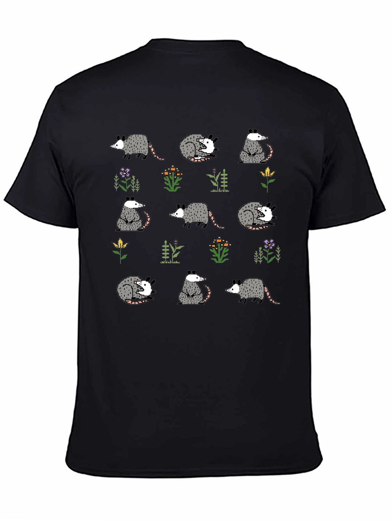 Opossum Pattern T-Shirt - Cute Animal Tee
