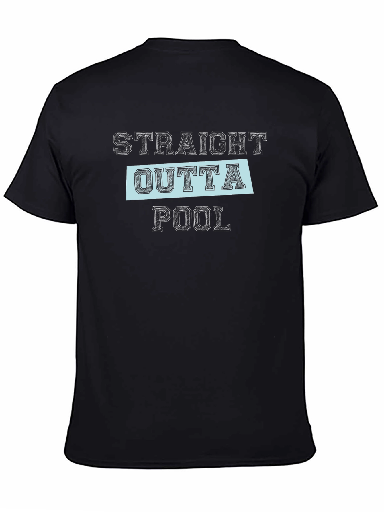 Straight Outta Pool Black Graphic Tee