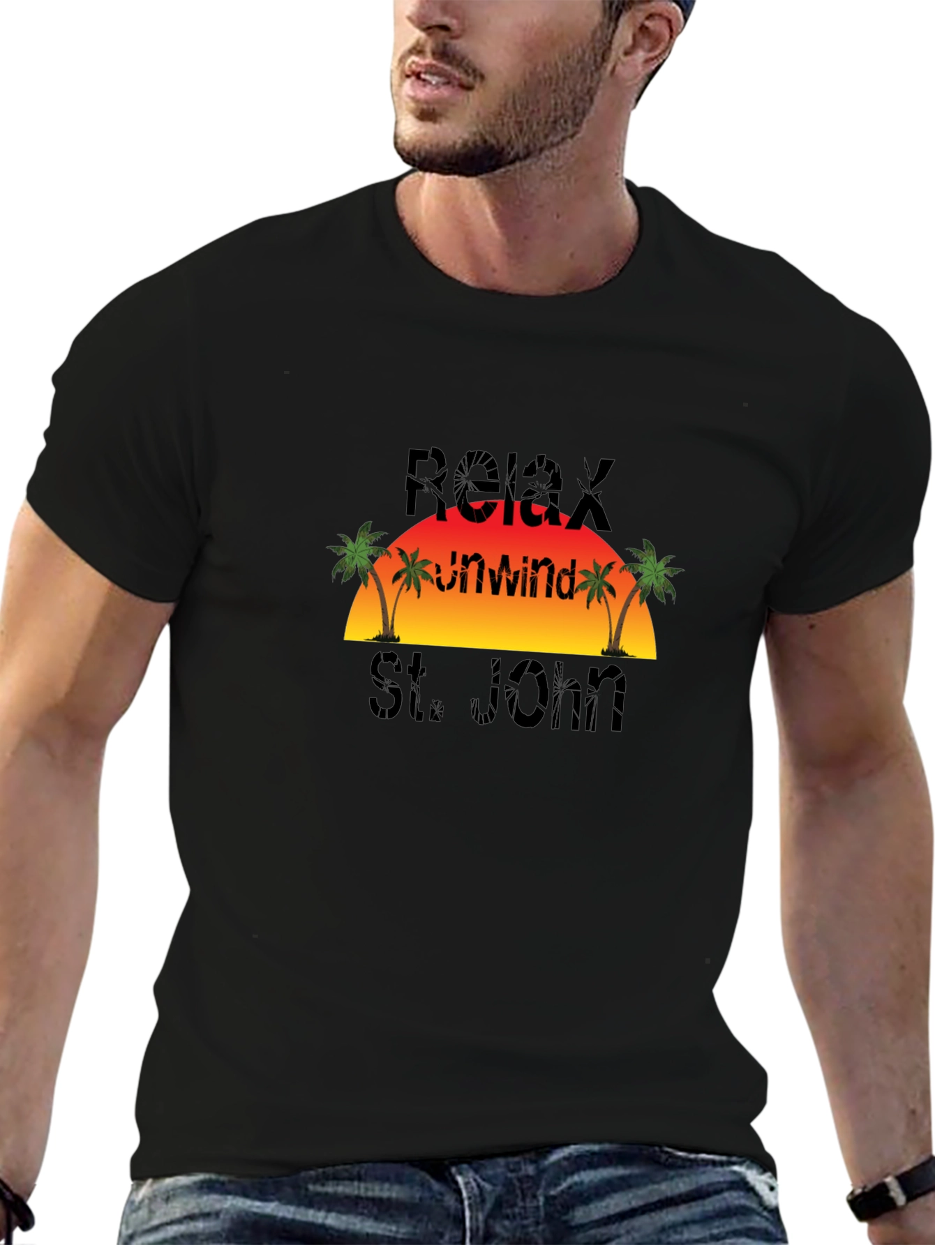 Relax Unwind St. John Black T-Shirt
